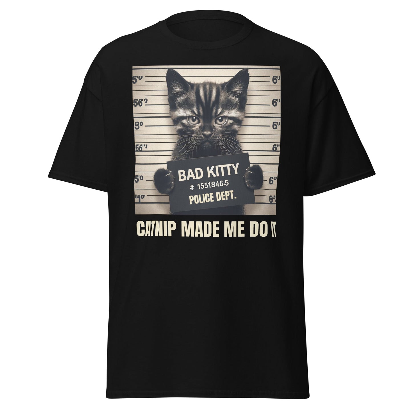 Bad Kitty Cat T-Shirt – Funny Mischievous Cat Graphic Cotton Tee