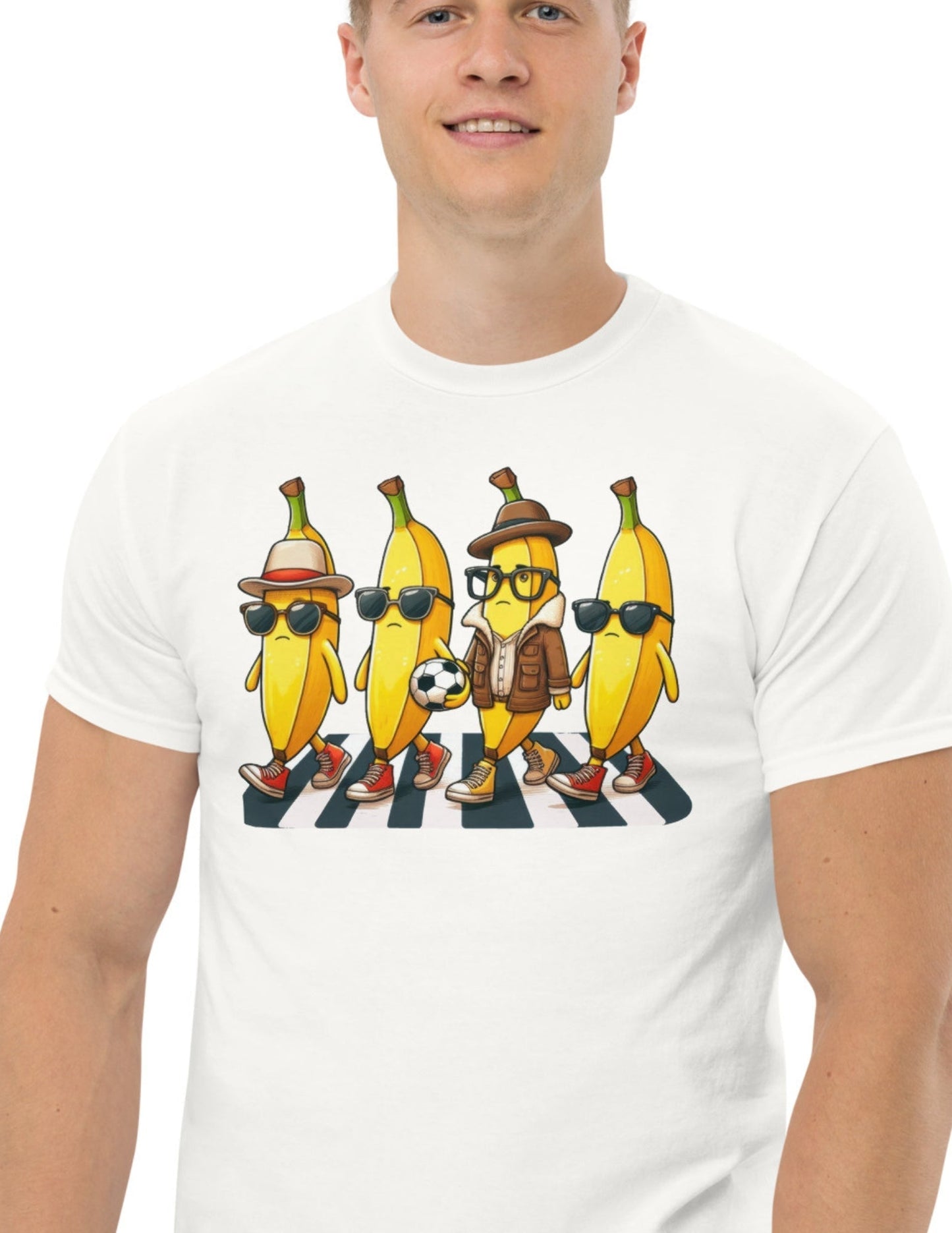 Banana Walking Soccer T-Shirt – Fun Football Graphic Cotton Tee