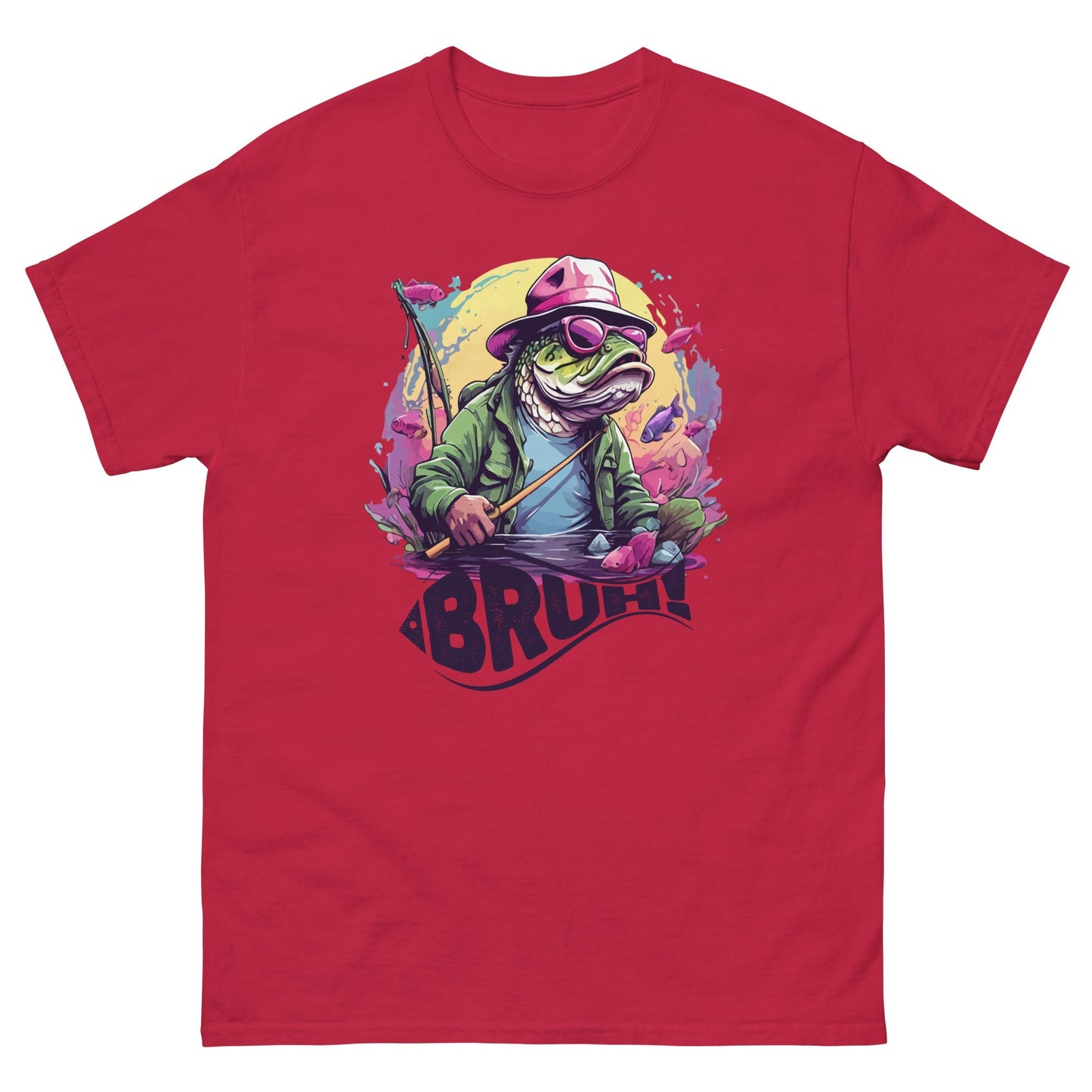 Bass Fishing Men’s T‑Shirt Angler Graphic Tee Unisex Fit Cotton