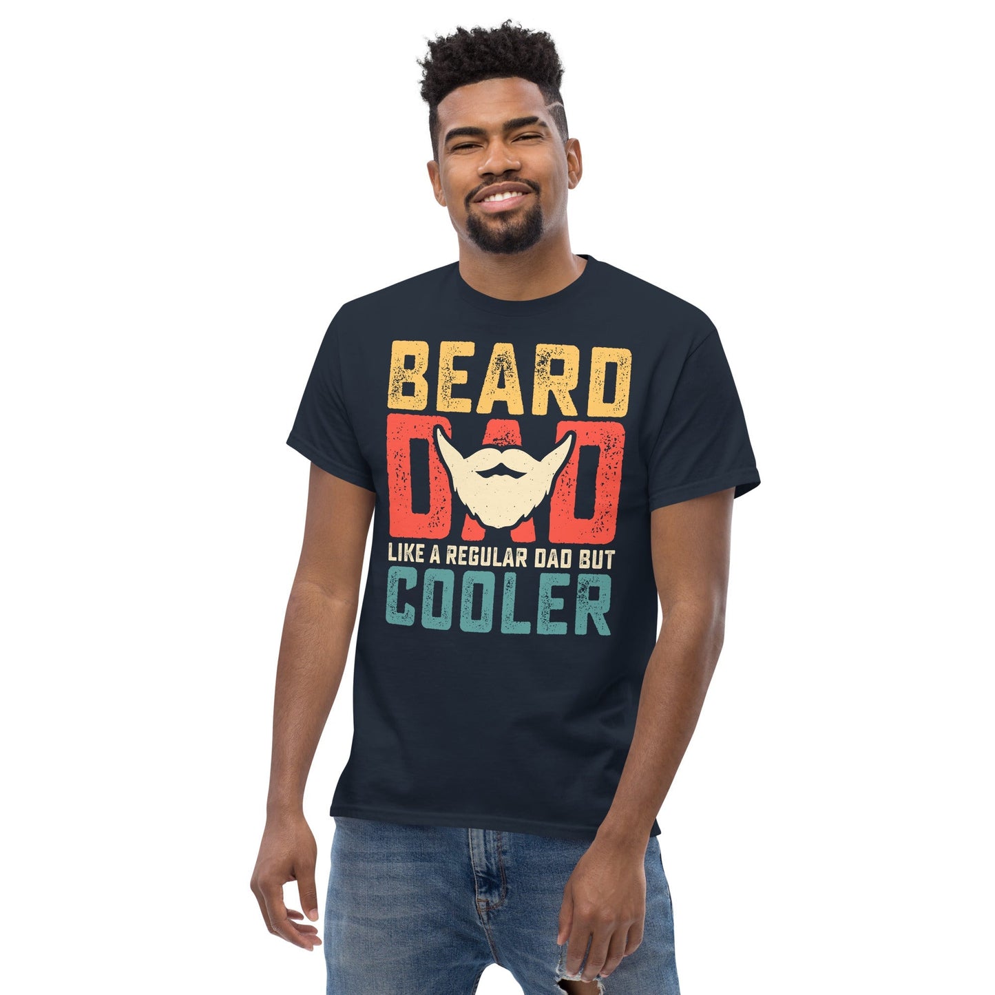 Bearded Dad Graphic Tee Cool Father’s Day Gift Cotton T‑Shirt
