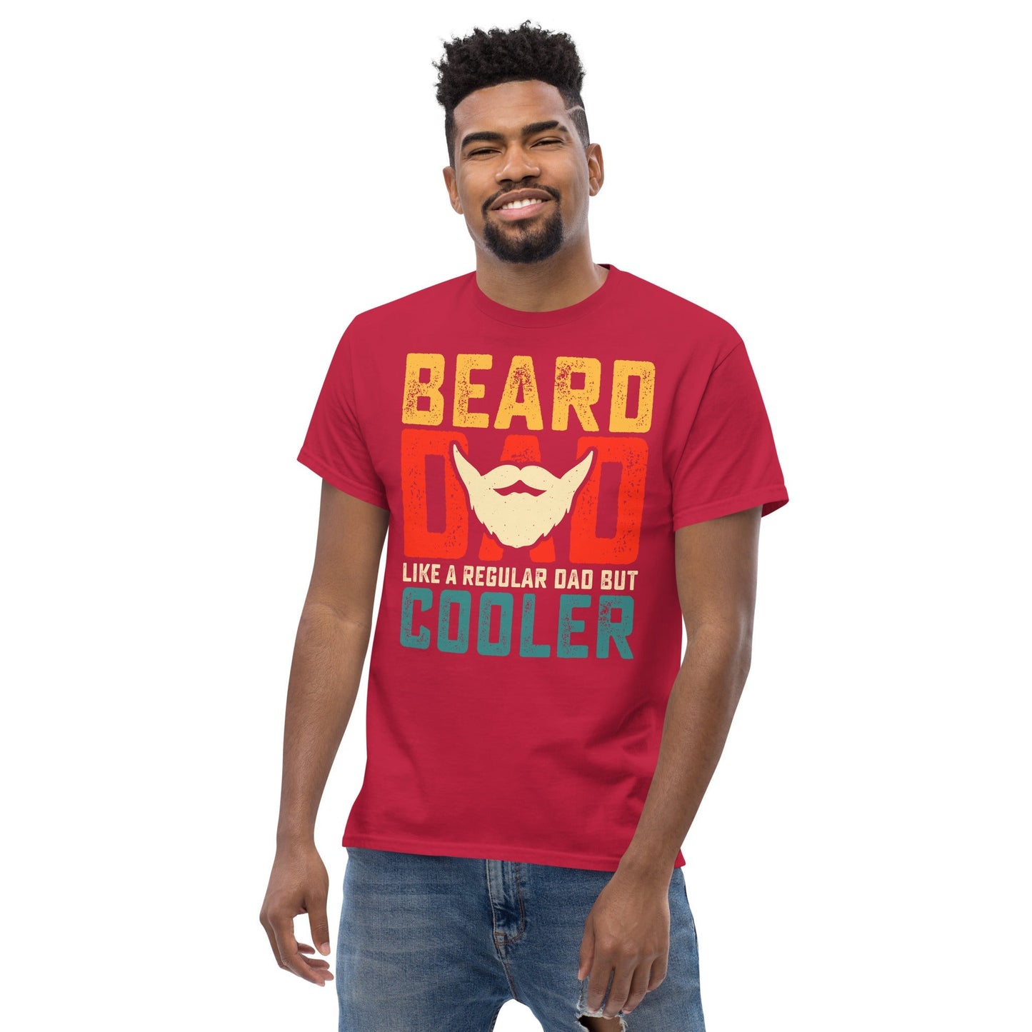 Bearded Dad Graphic Tee Cool Father’s Day Gift Cotton T‑Shirt