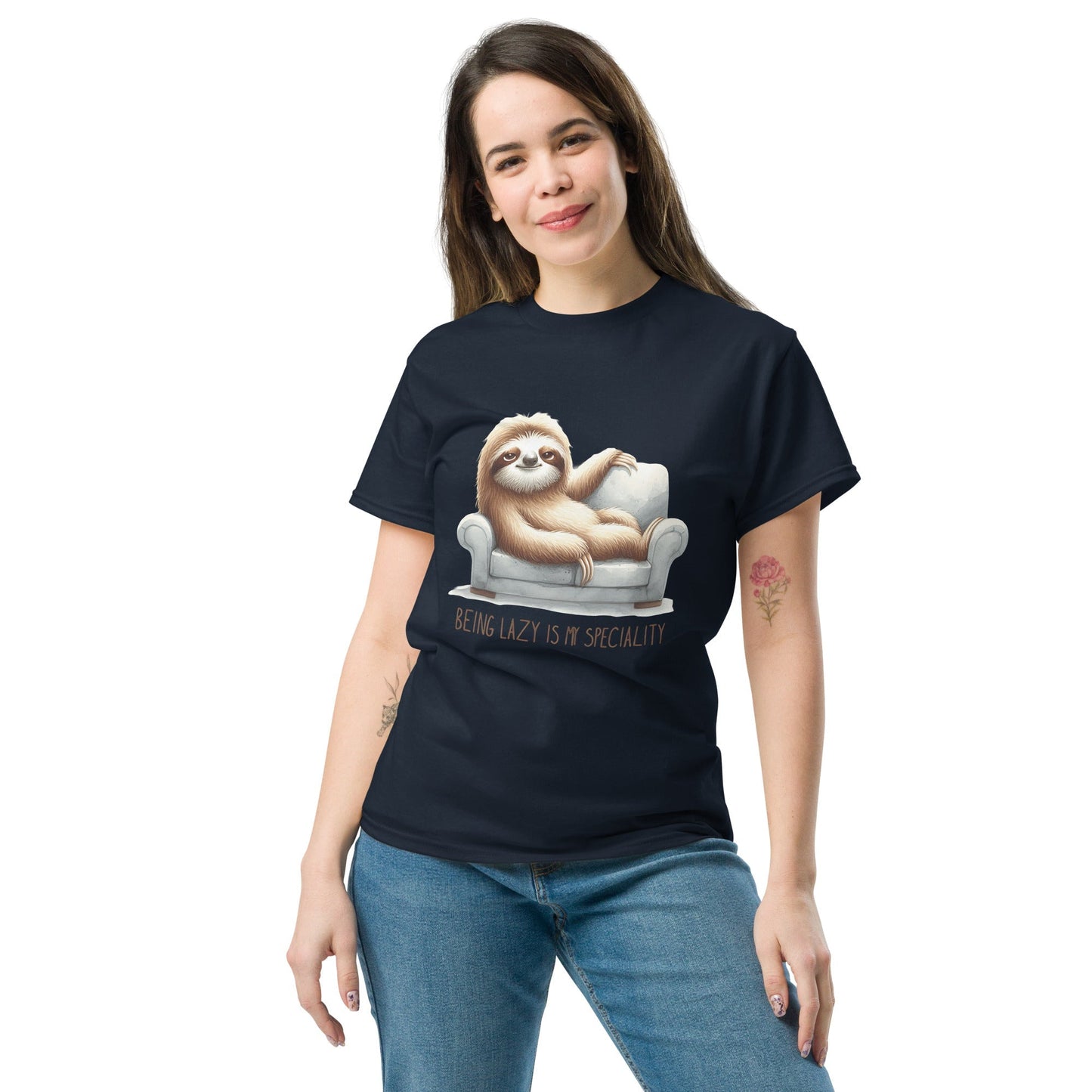 Being Lazy Sloth T‑Shirt Unisex Funny Animal Graphic Cotton Tee