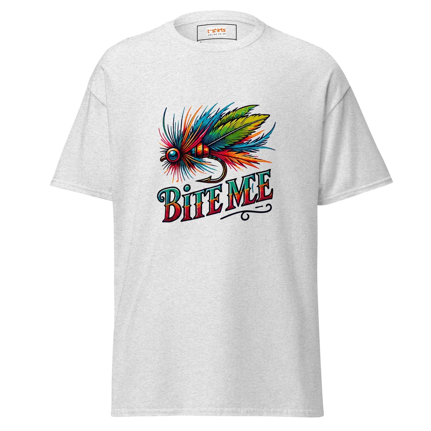 Bite Me Angler T‑Shirt Bold Fishing Joke Graphic Tee 100% Cotton