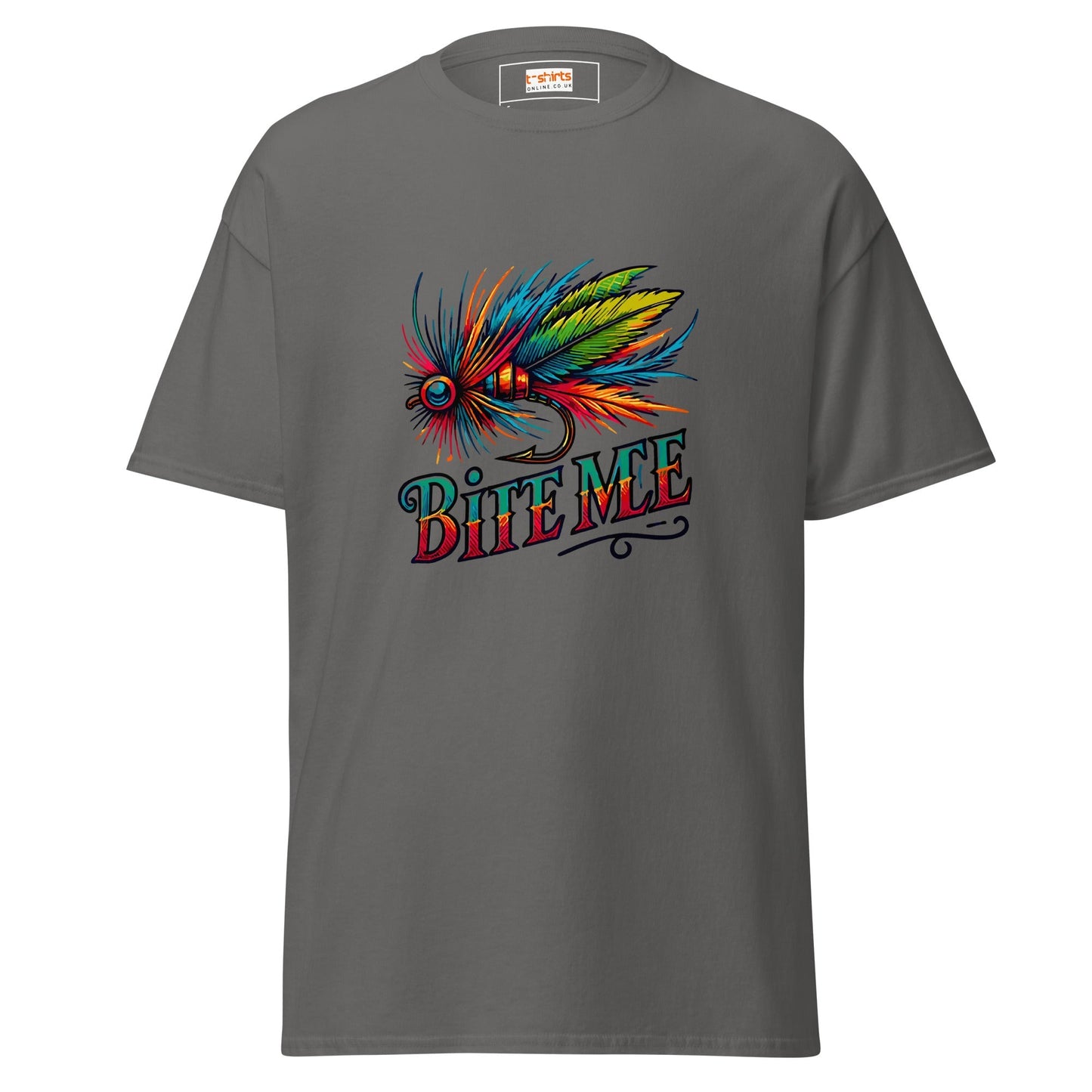 Bite Me Angler T‑Shirt Bold Fishing Joke Graphic Tee 100% Cotton
