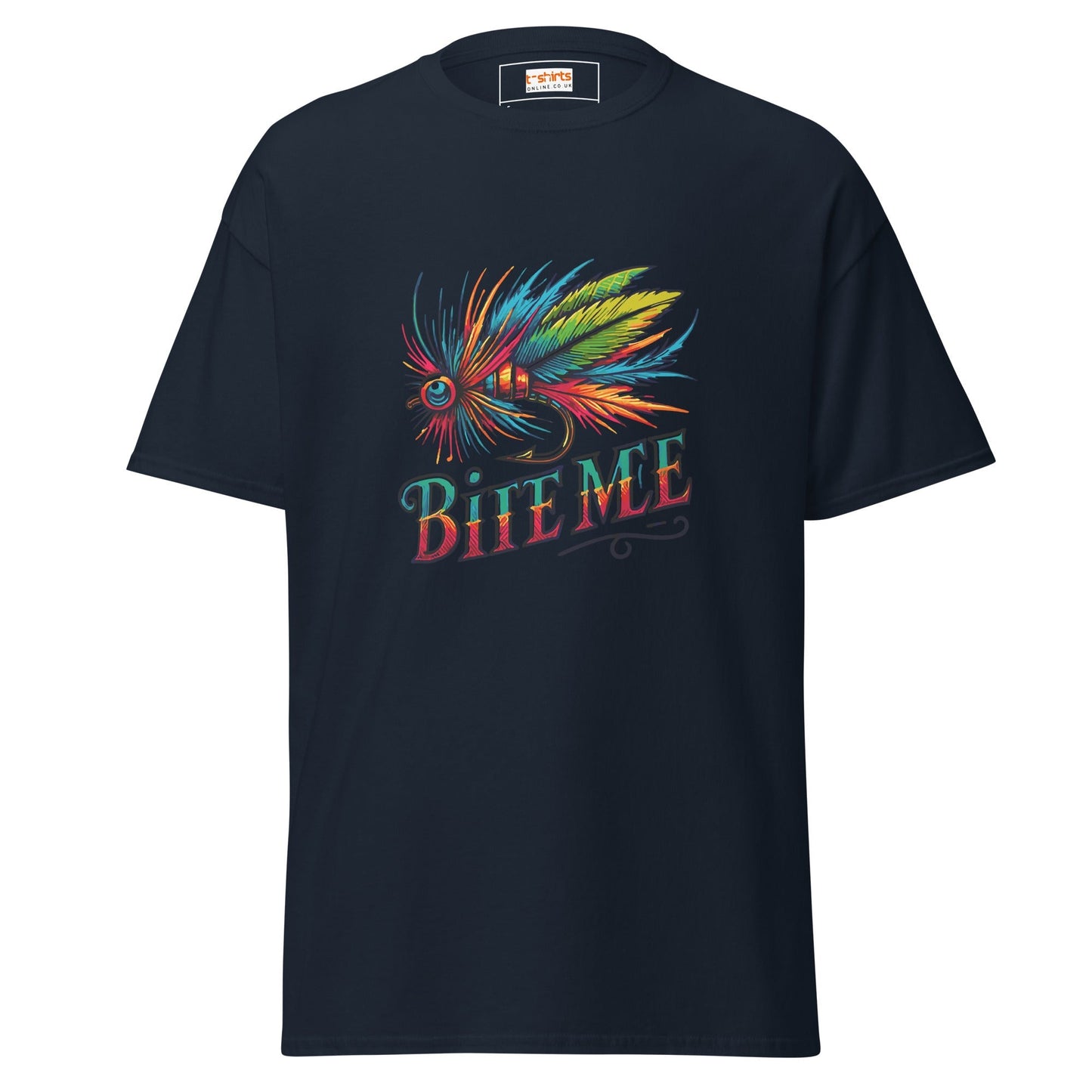 Bite Me Angler T‑Shirt Bold Fishing Joke Graphic Tee 100% Cotton