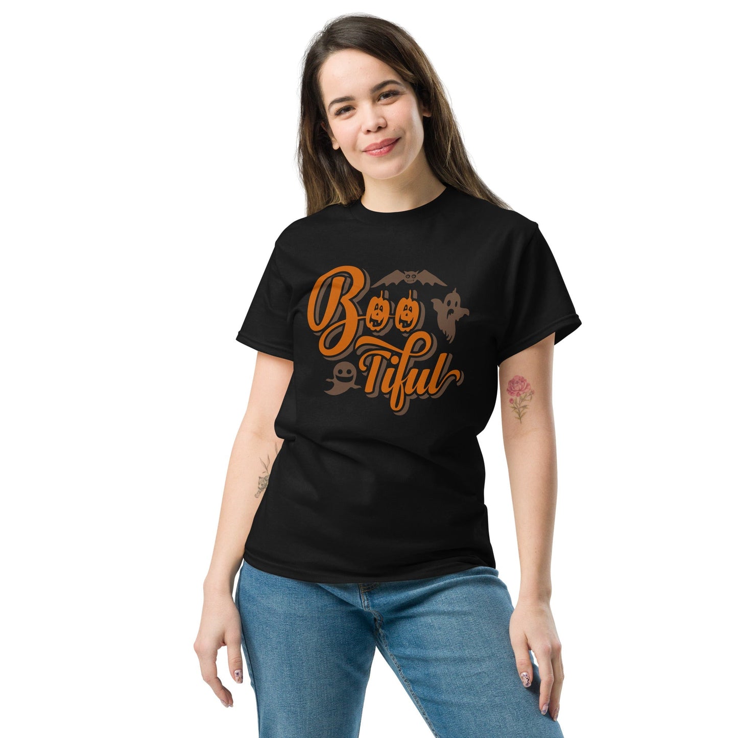 Boo-tiful Ghost Shirt Halloween Vibes Cute & Creepy Graphic Tee