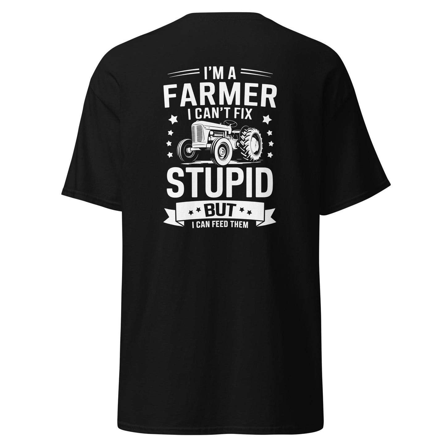 Funny Farmer Graphic Tee – Can’t Fix Stupid Cotton T‑Shirt