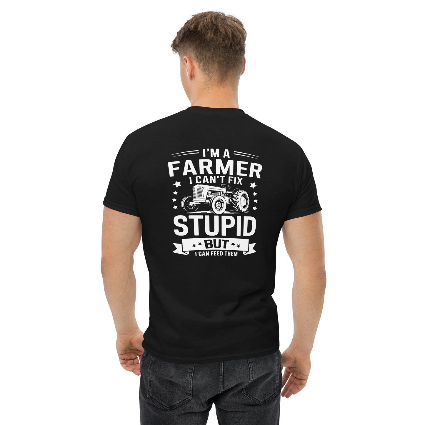 Funny Farmer Graphic Tee – Can’t Fix Stupid Cotton T‑Shirt