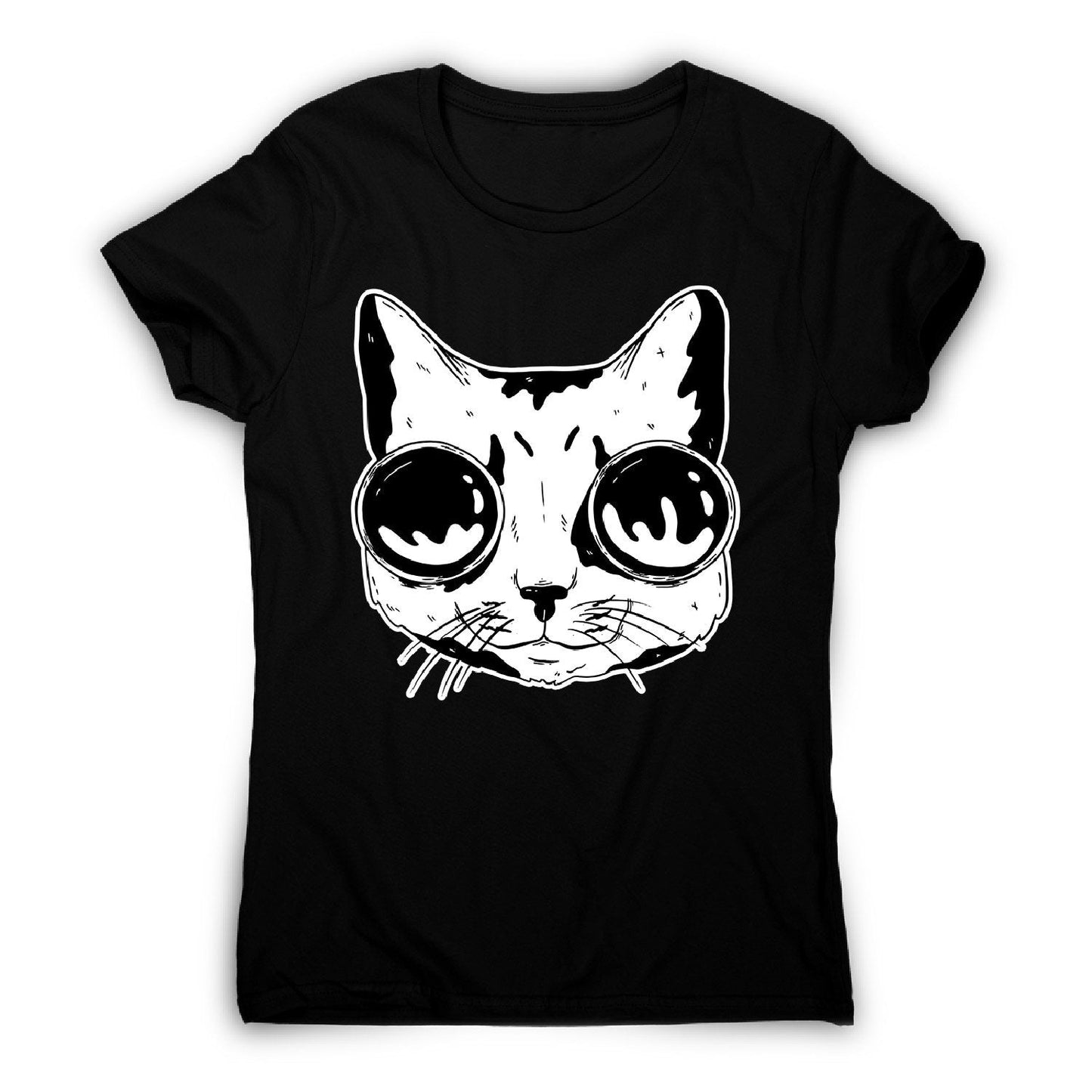 Cat with goggles - women's funny premium t-shirt