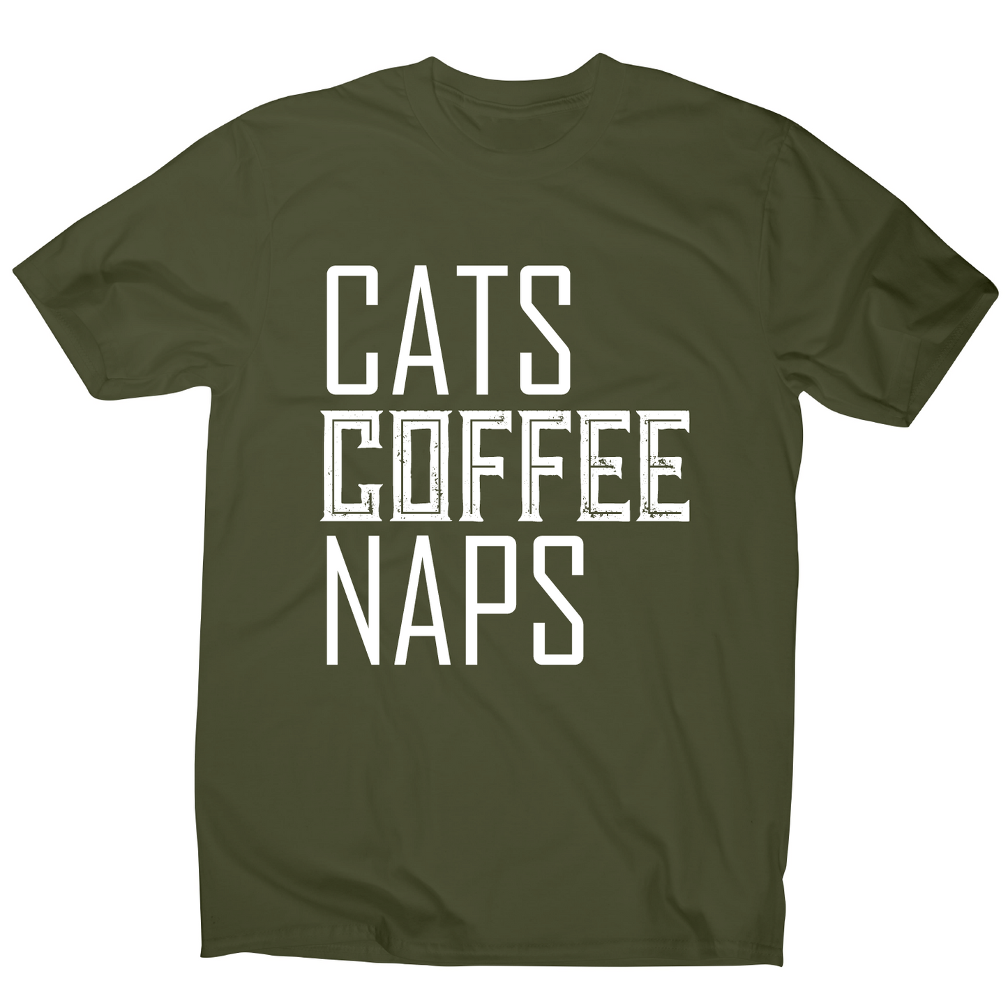Cats coffee naps awesome funny slogan t-shirt men's