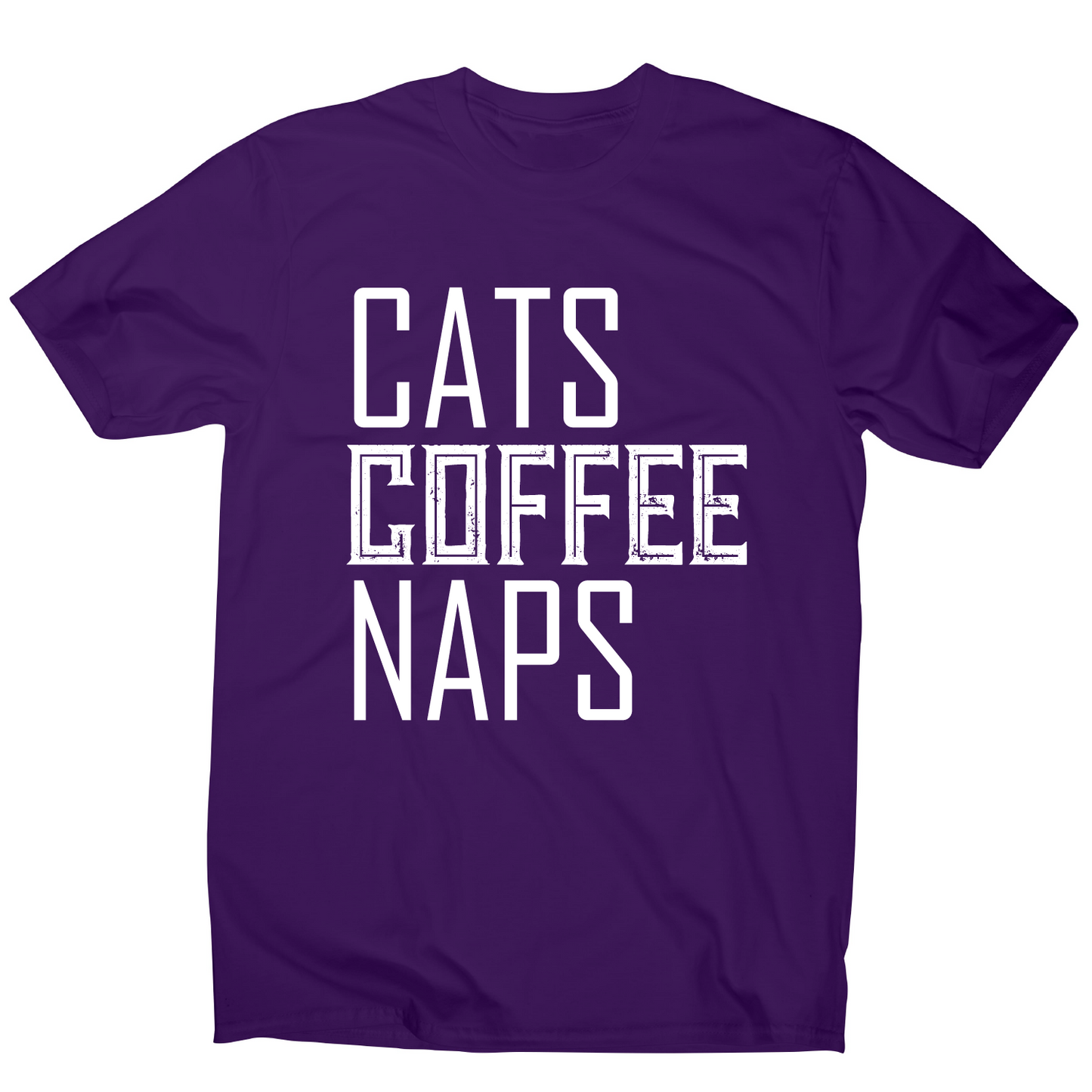 Cats coffee naps awesome funny slogan t-shirt men's