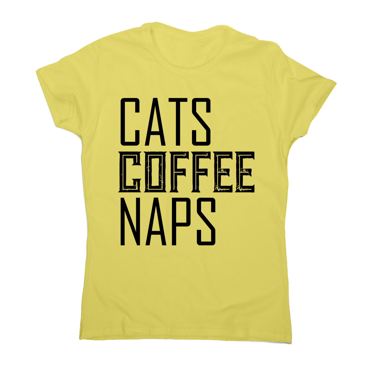 Cats coffee naps awesome funny slogan t-shirt women's