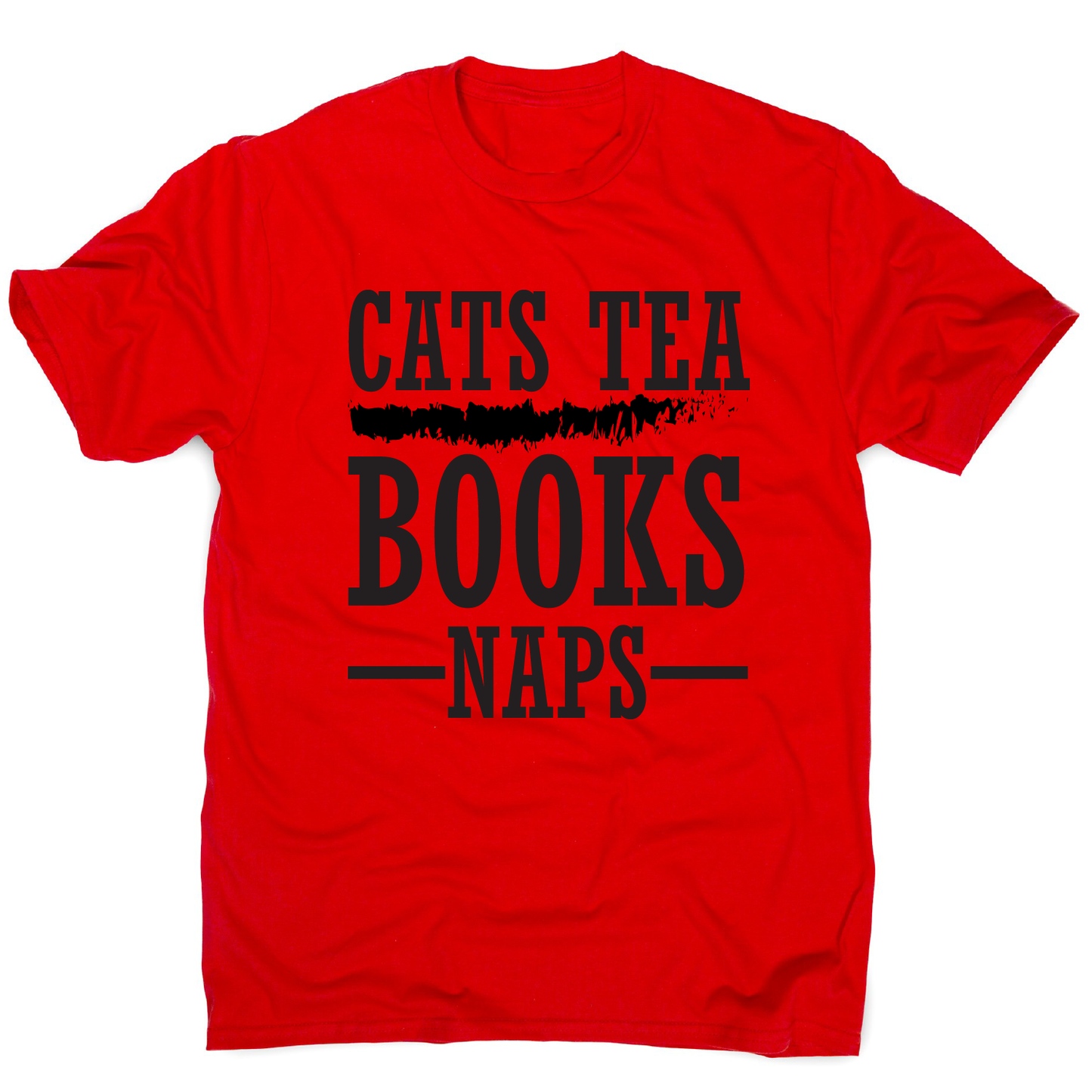 Cats tea books naps awesome funny slogan t-shirt men's