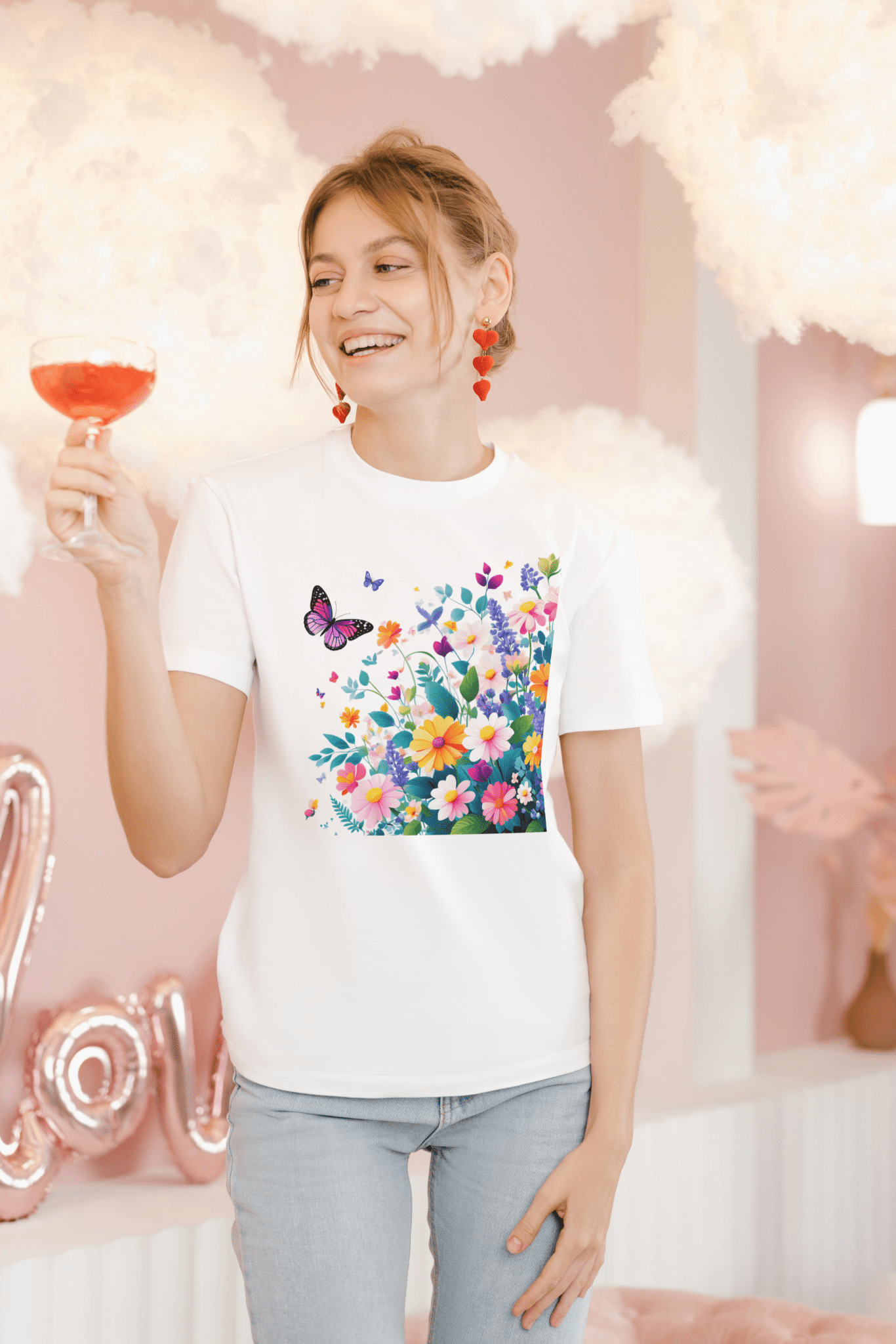 Flowers Mother’s Day T-Shirt – Floral Graphic Cotton Tee for Mum