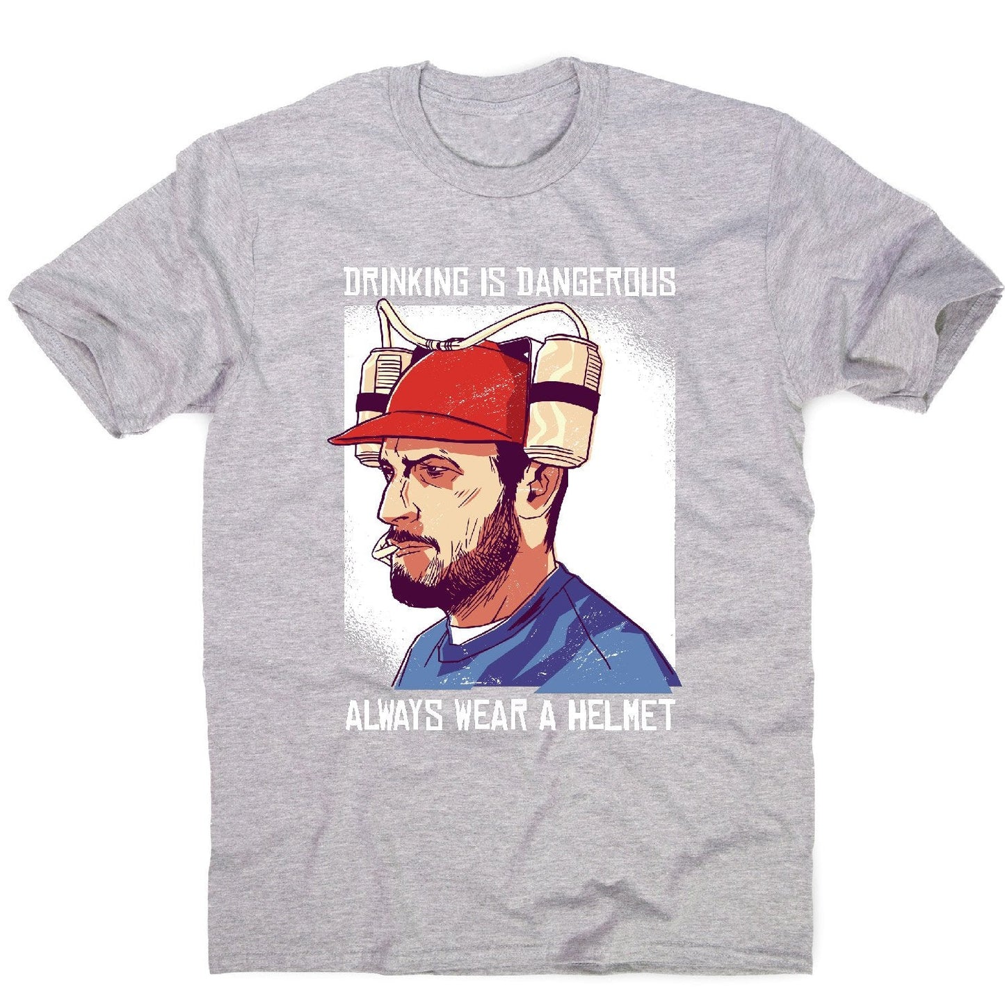 Funny beer helmet - men's t-shirt