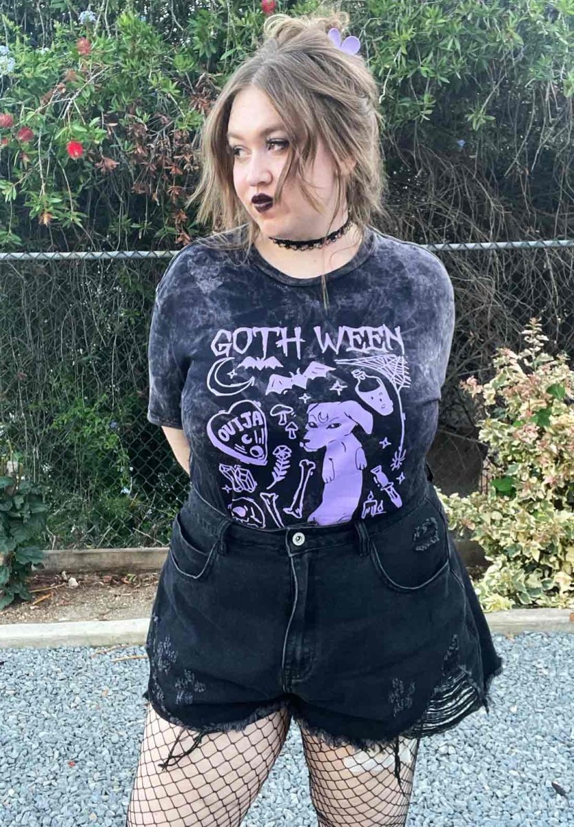 goth ween unisex tee | black mineral wash