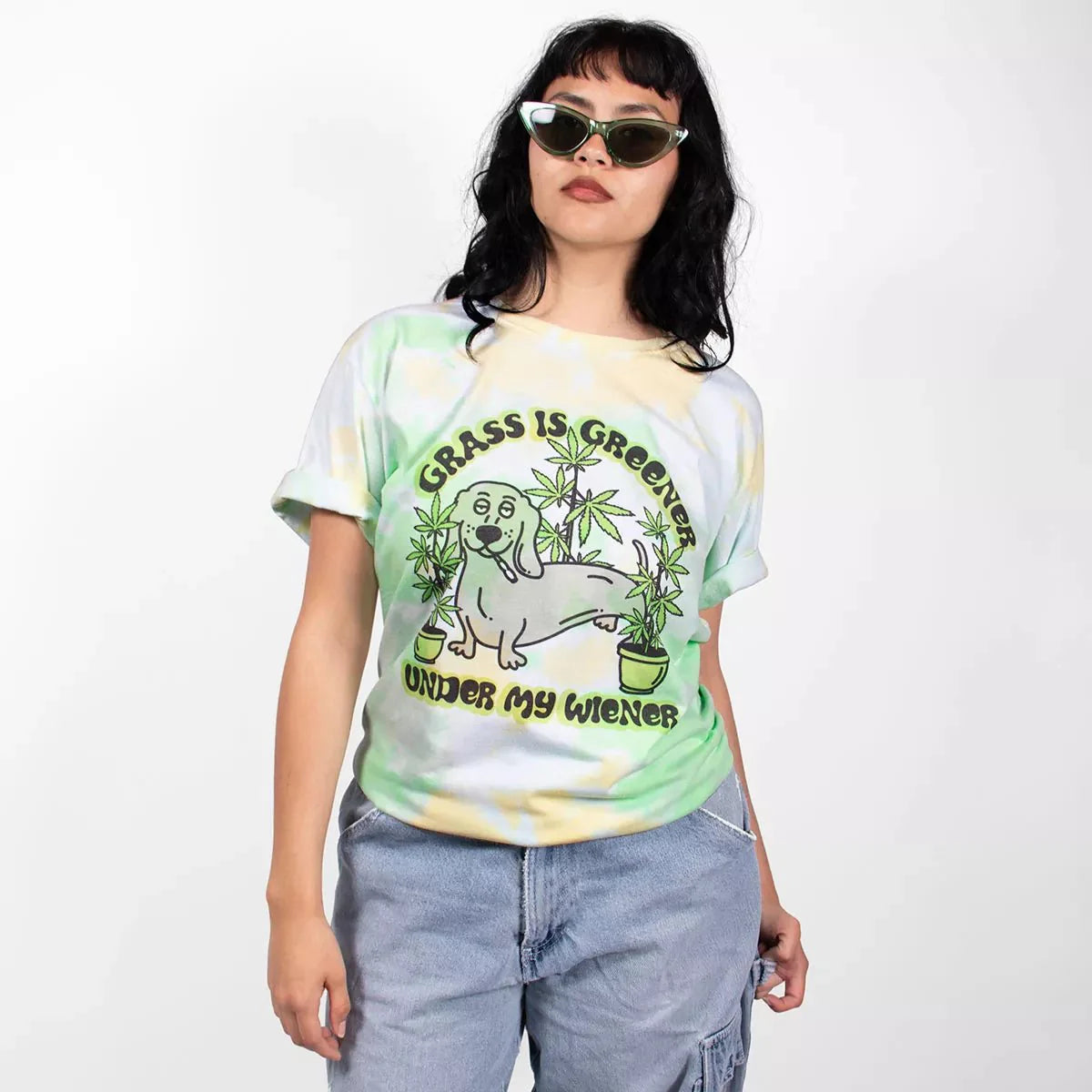 grass is greener under my wiener unisex tee | tie-dye