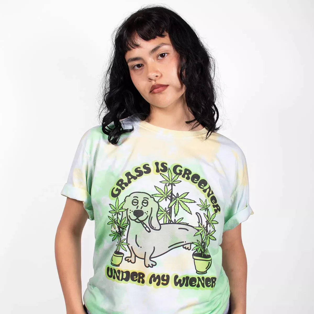 grass is greener under my wiener unisex tee | tie-dye