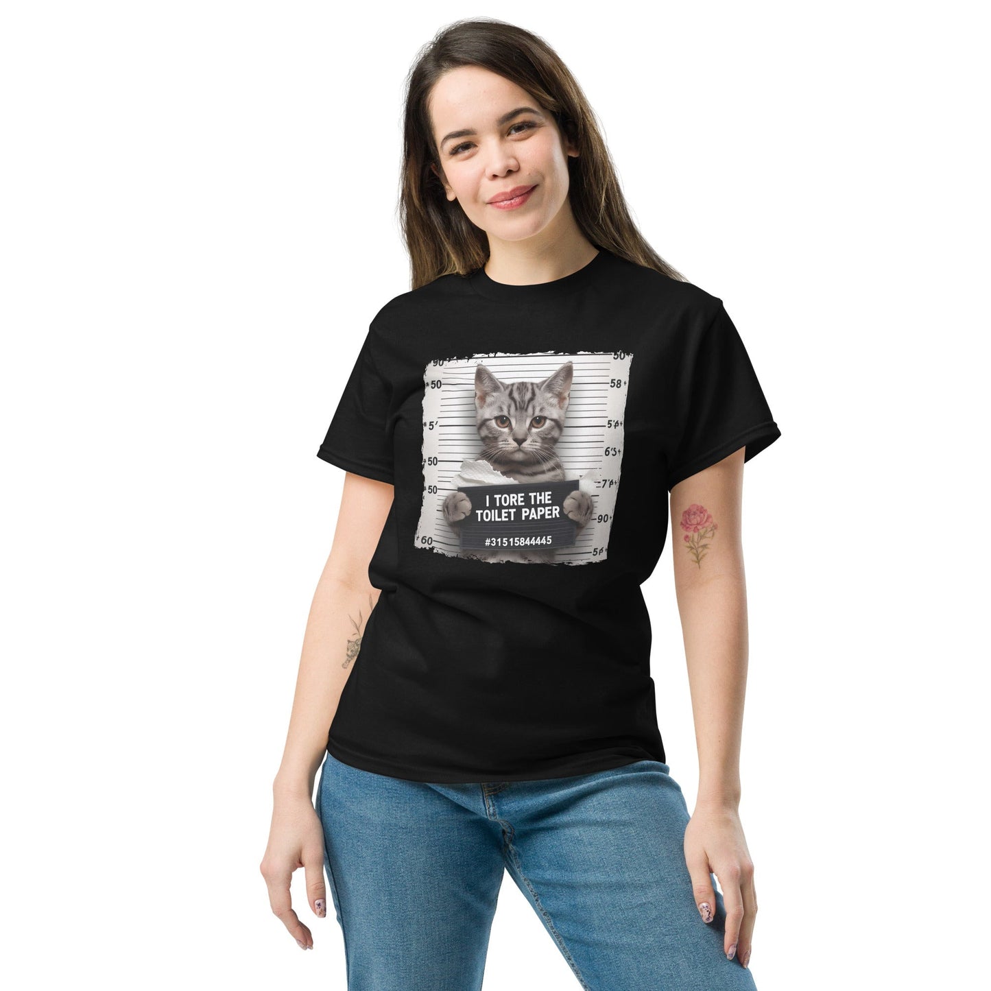Guilty Cat T-Shirt – Funny Cat Graphic Cotton Tee for Cat Lovers