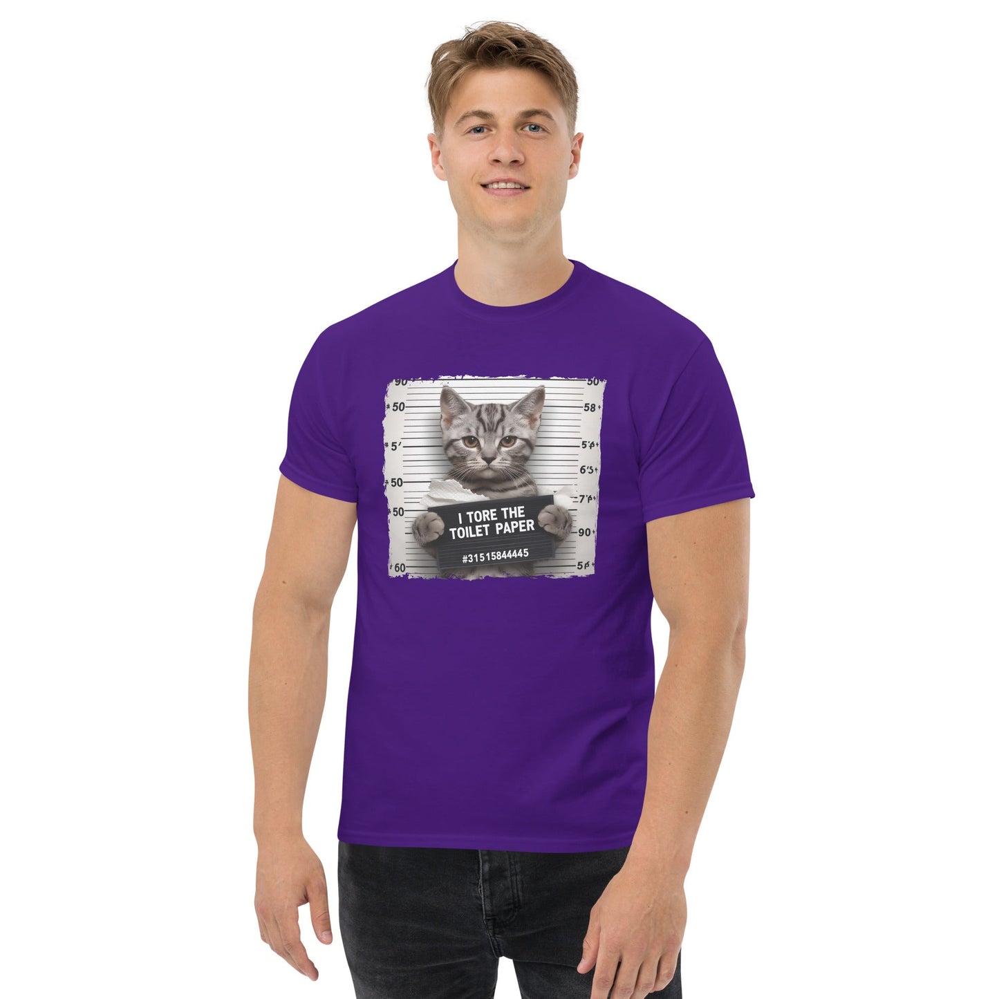 Guilty Cat T-Shirt – Funny Cat Graphic Cotton Tee for Cat Lovers