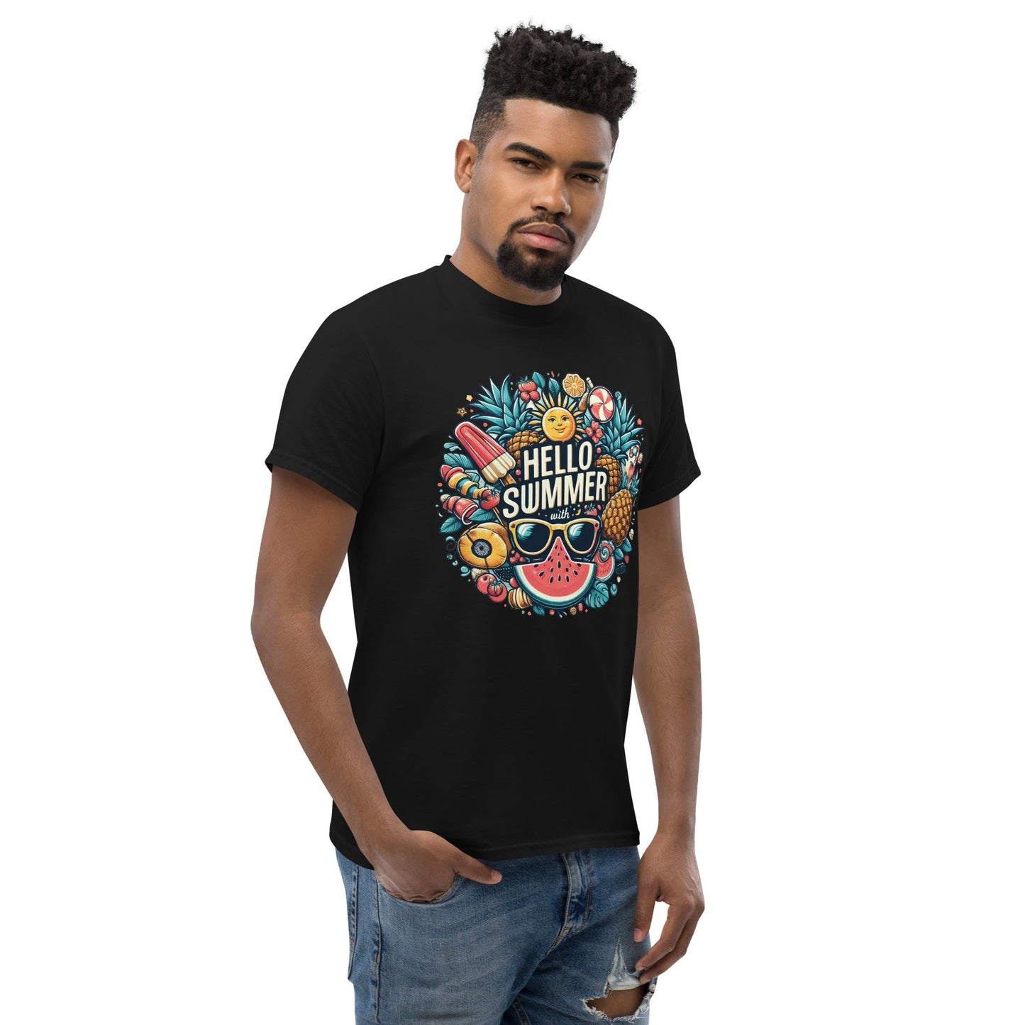 Hello Summer T‑Shirt Bright Sunshine Graphic Tee Unisex Cotton