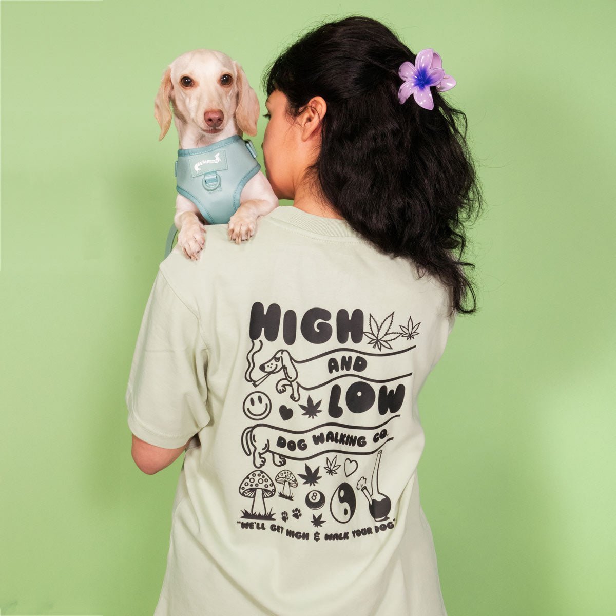 high & low dog walking co. unisex boxy tee
