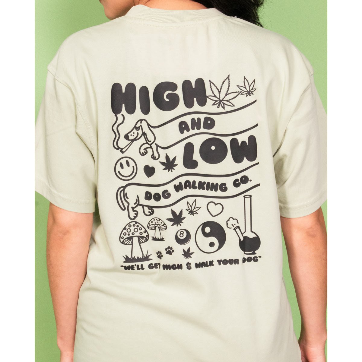 high & low dog walking co. unisex boxy tee