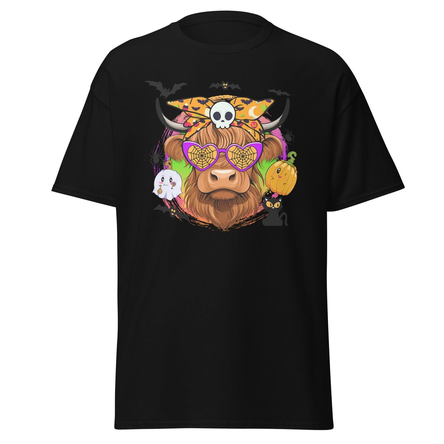 Highland Halloween Cow T-Shirt – Spooky Scottish Cow Graphic Tee