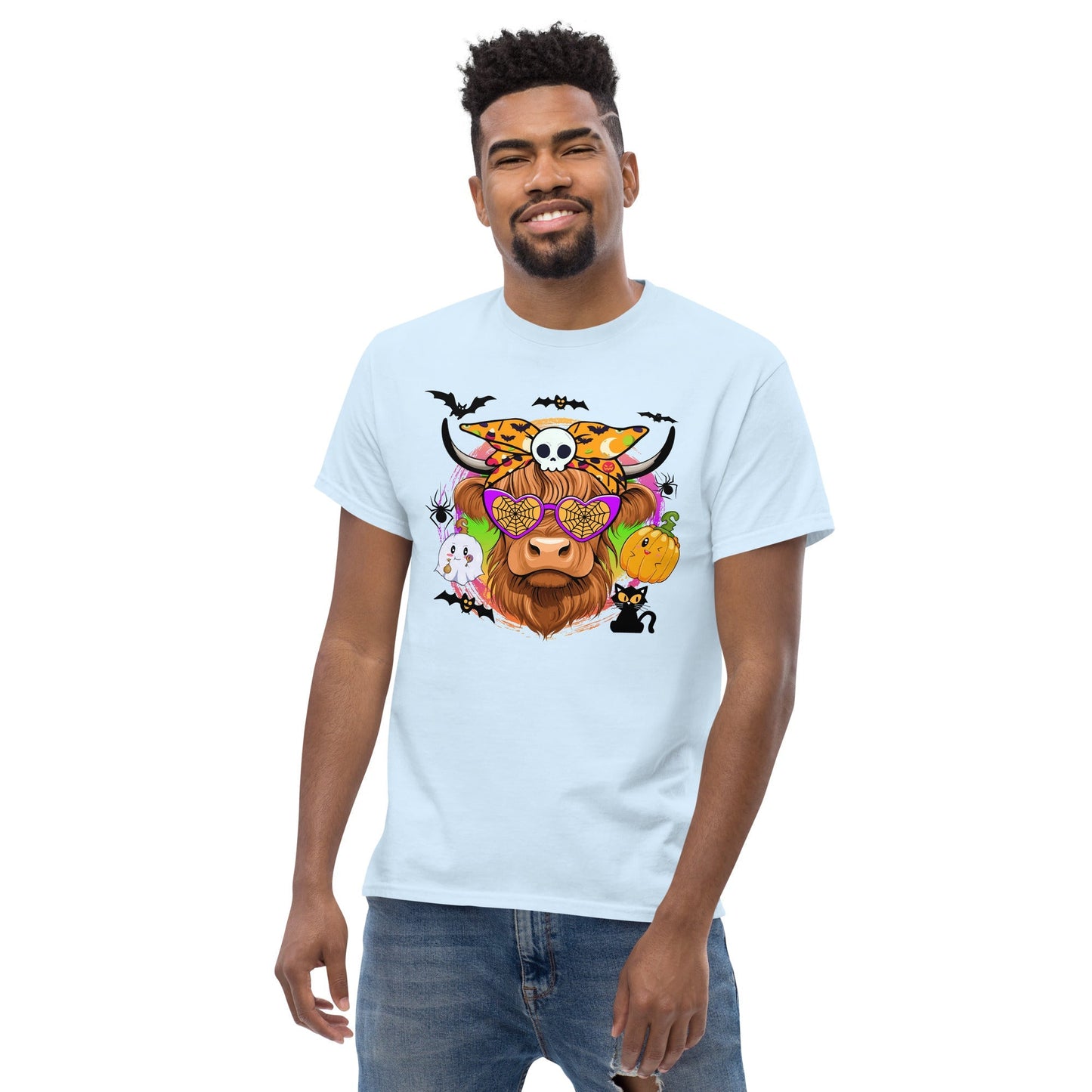 Highland Halloween Cow T-Shirt – Spooky Scottish Cow Graphic Tee