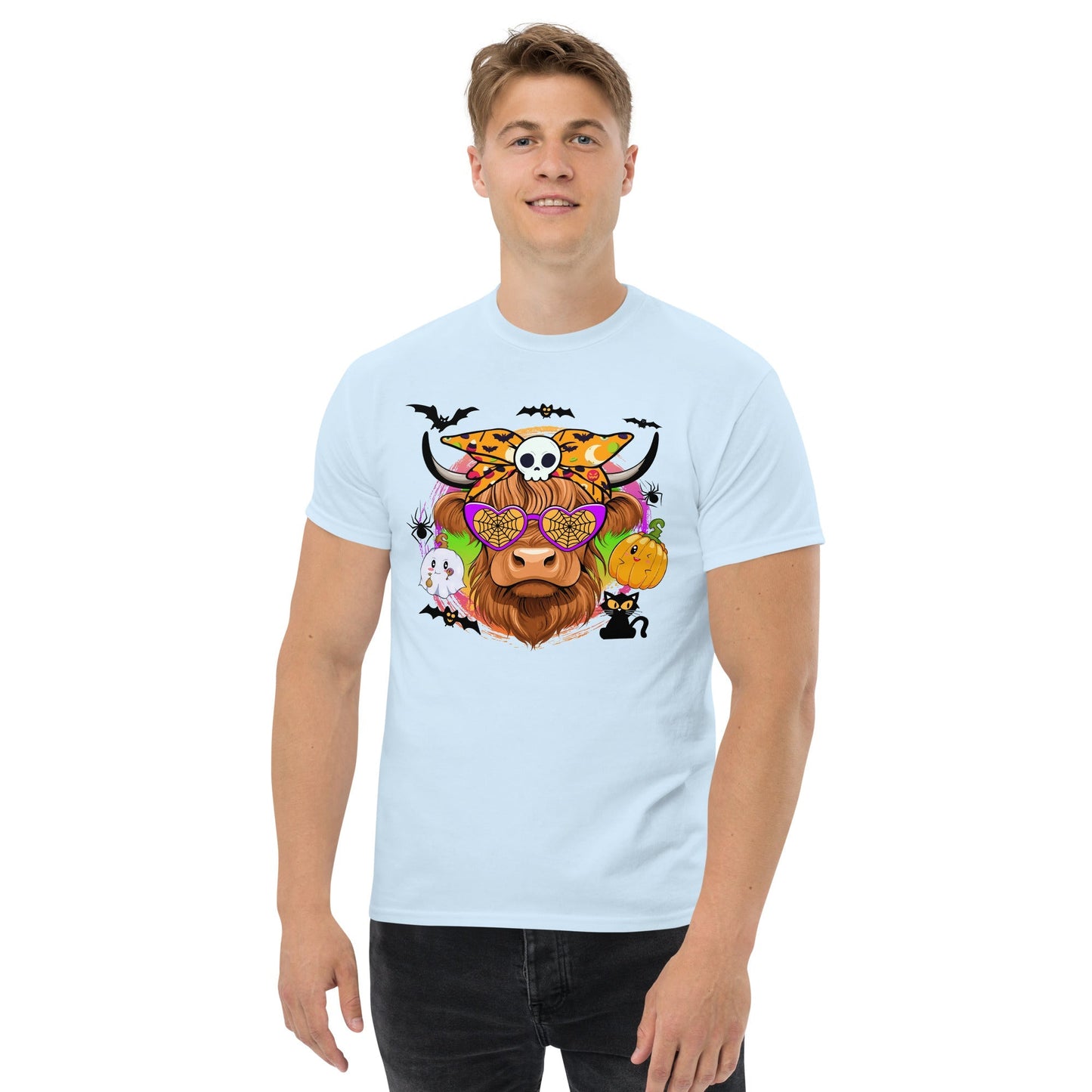 Highland Halloween Cow T-Shirt – Spooky Scottish Cow Graphic Tee