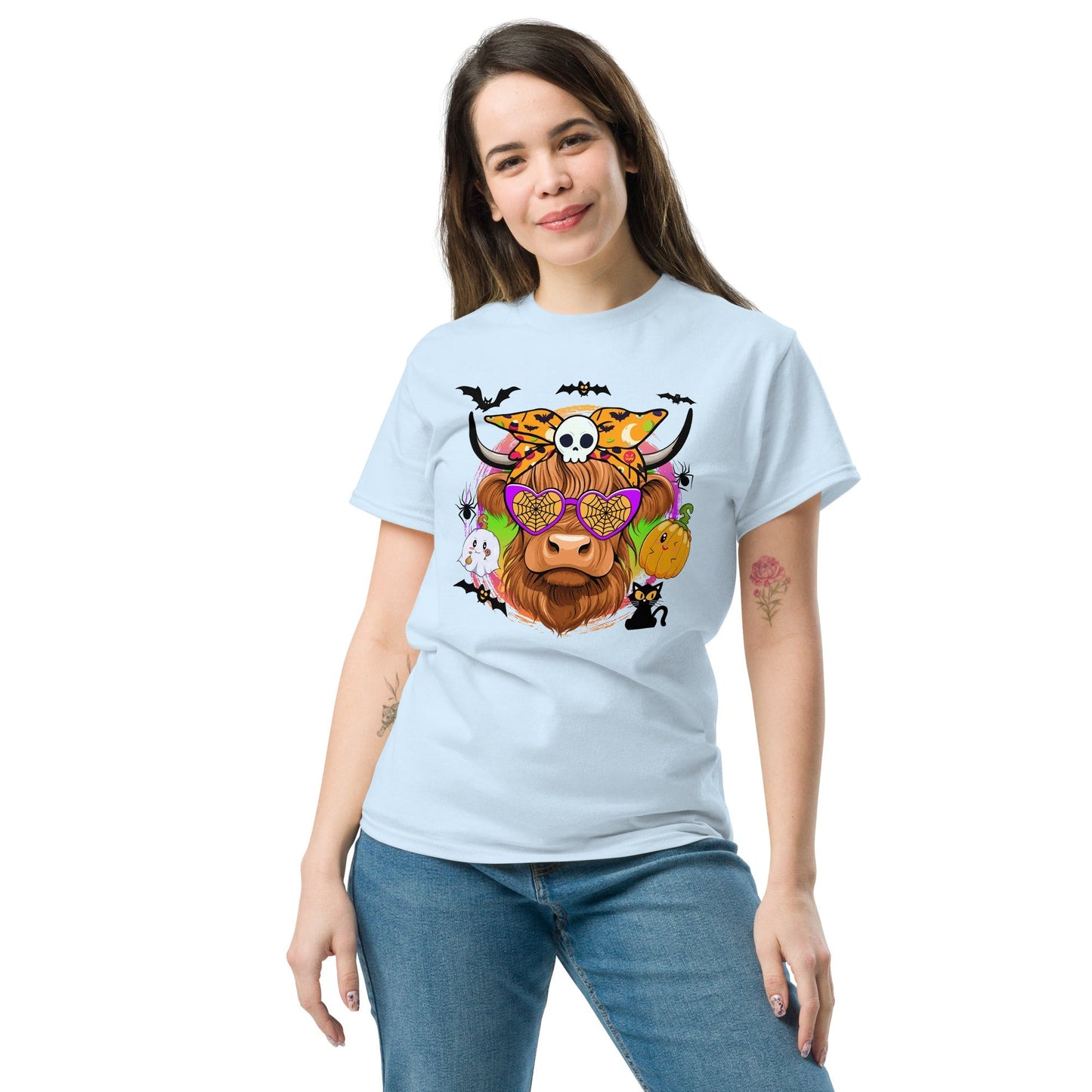 Highland Halloween Cow T-Shirt – Spooky Scottish Cow Graphic Tee