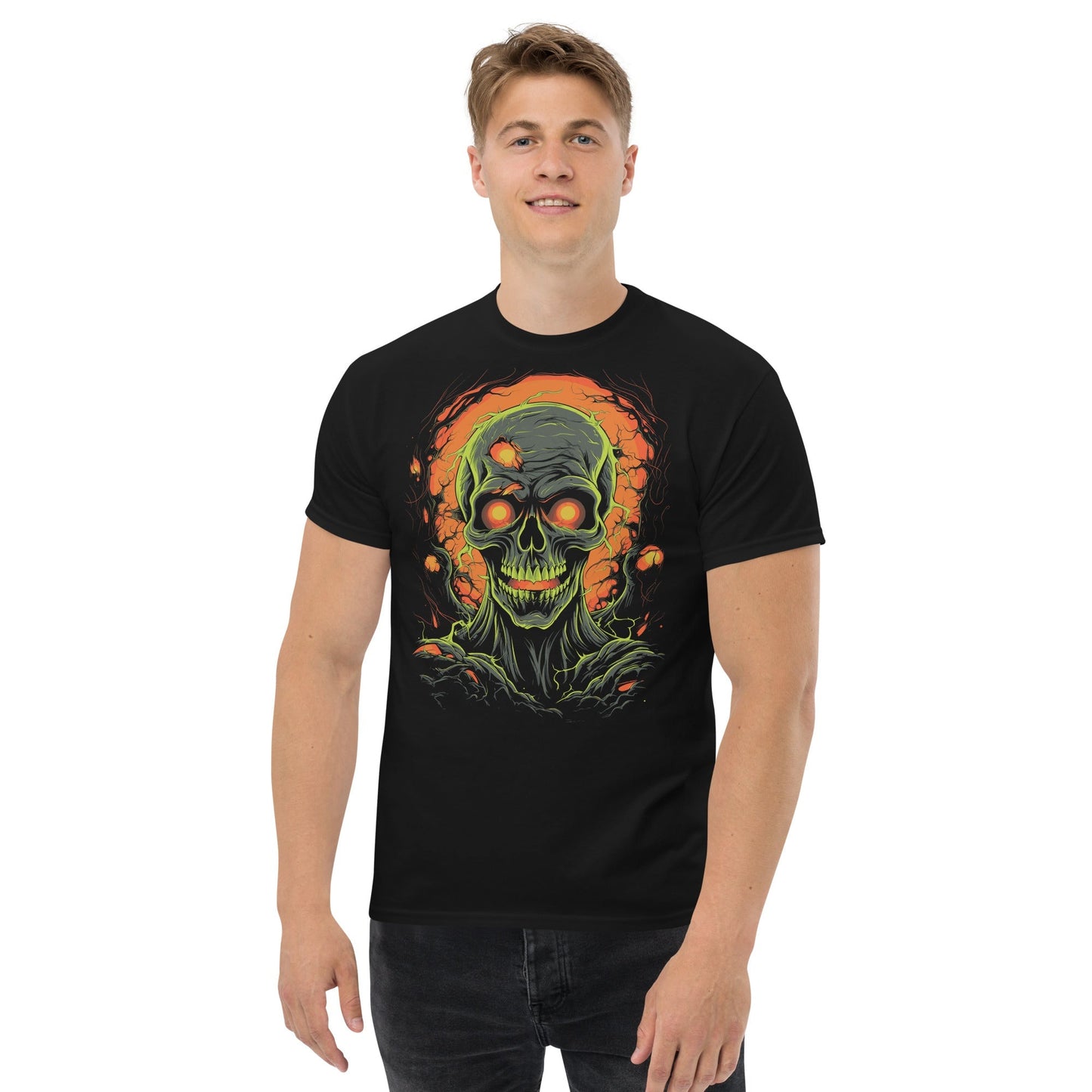 Chilling Horror Skull T‑Shirt Spooky Halloween Skull Graphic Tee Unisex Cotton