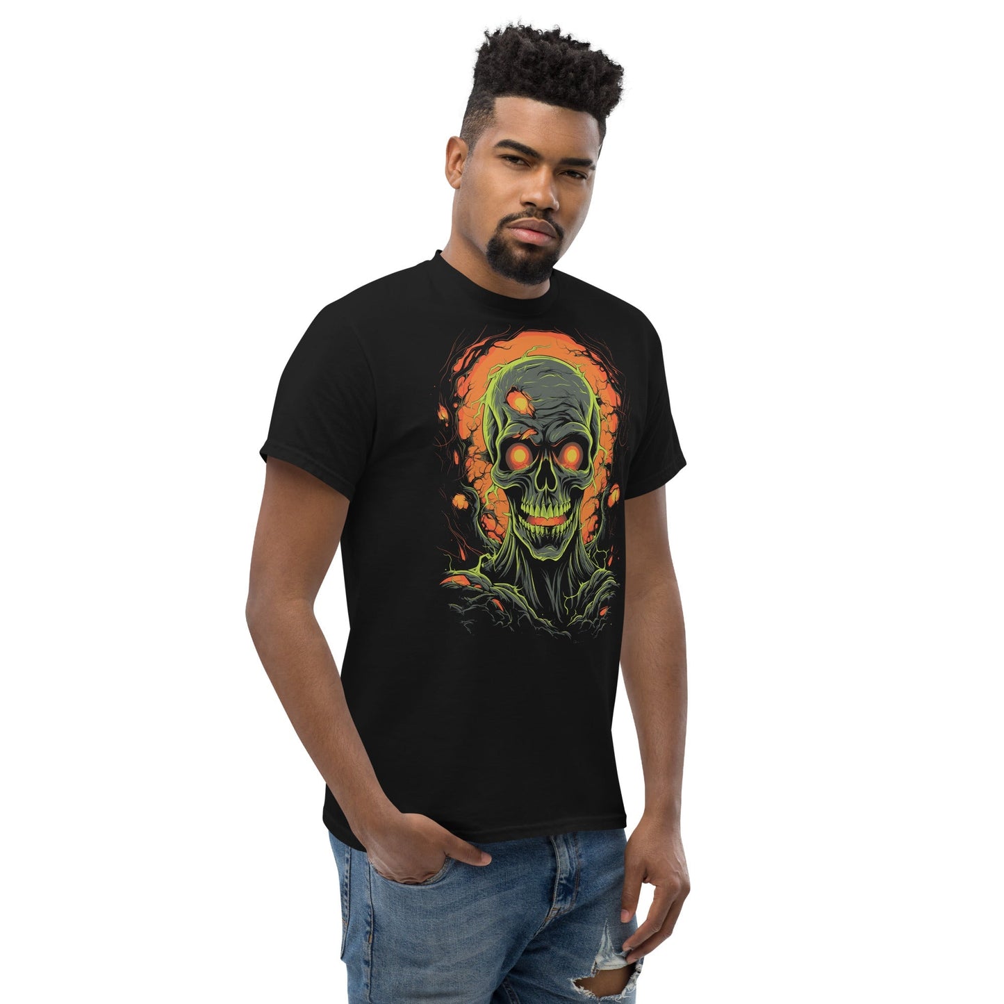 Chilling Horror Skull T‑Shirt Spooky Halloween Skull Graphic Tee Unisex Cotton