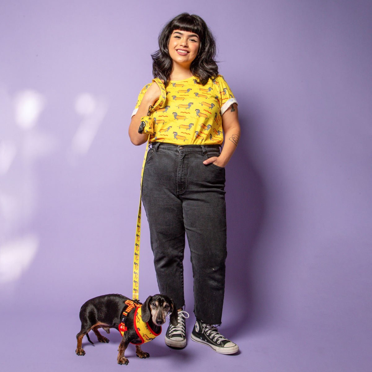 hot dog print unisex tee