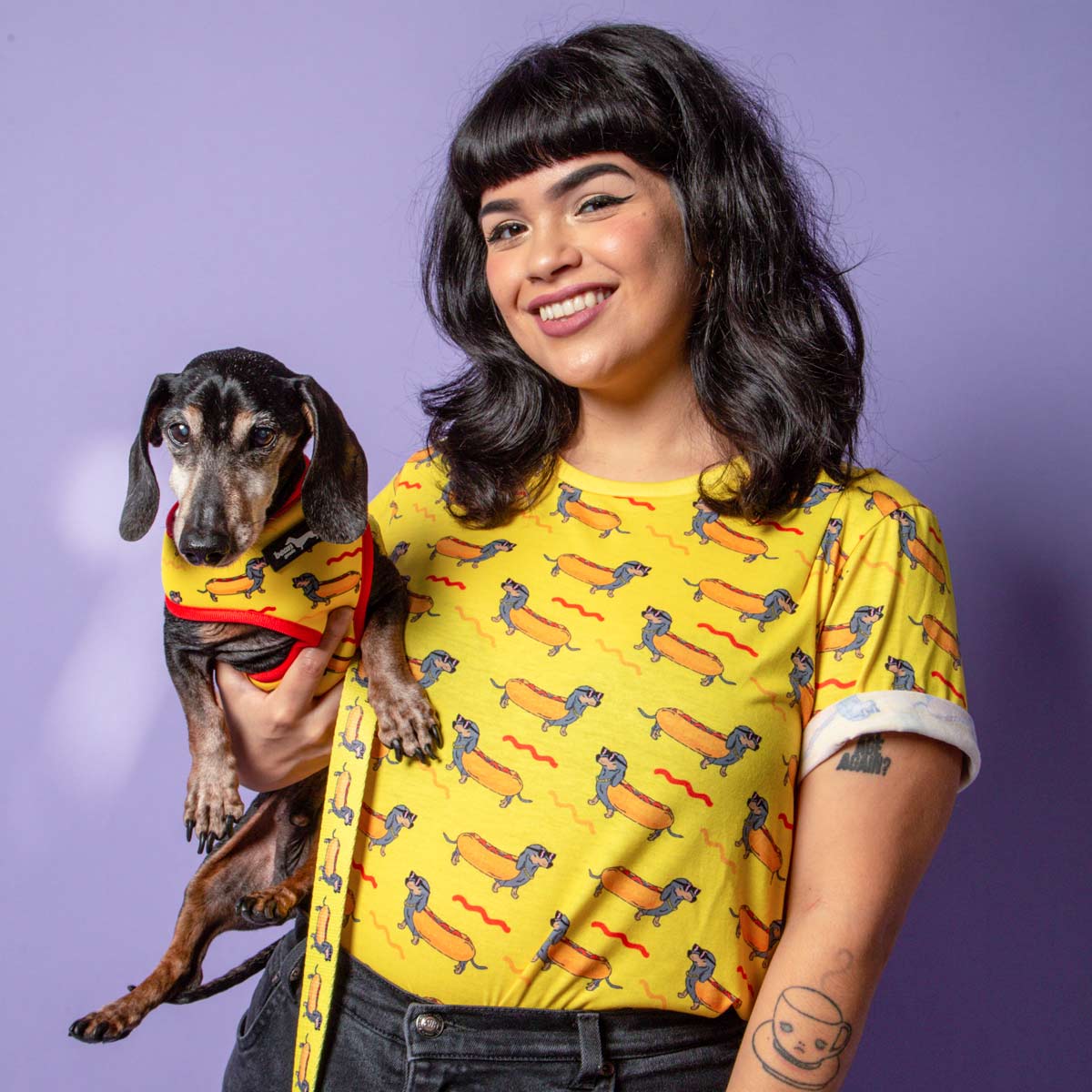 hot dog print unisex tee