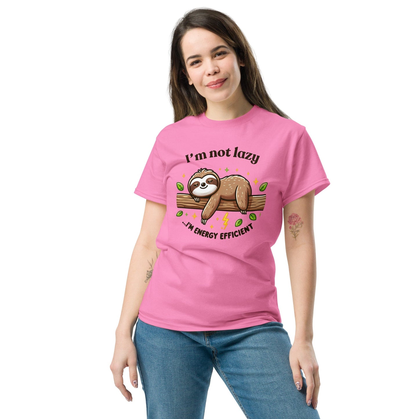 I’m Not Lazy Sloth T‑Shirt – Funny Sloth Graphic Cotton Tee