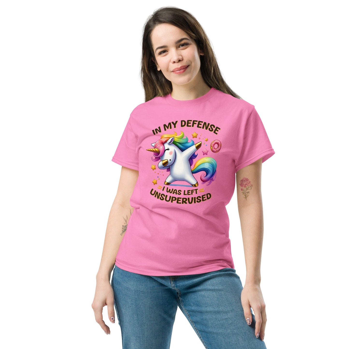 Funny Unicorn Graphic Tee – “In My Defense†Cotton Shirt for Dreamers