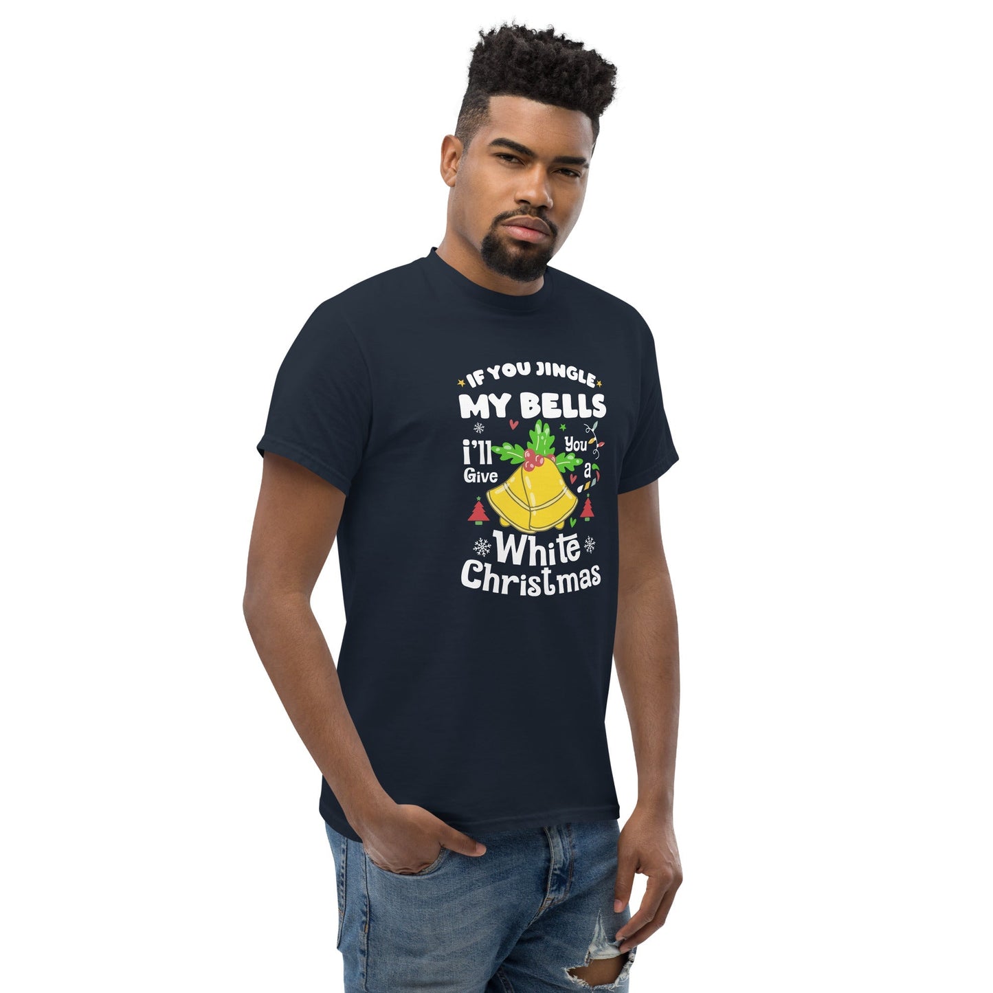 Jingle My Bells T‑Shirt Funny Adult Christmas Graphic Tee Mens Cotton
