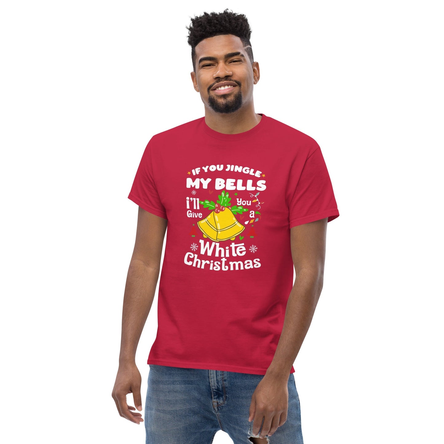Jingle My Bells T‑Shirt Funny Adult Christmas Graphic Tee Mens Cotton