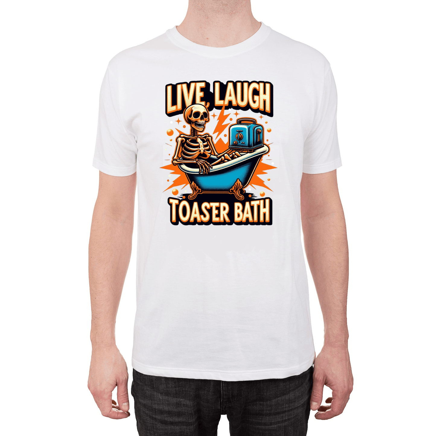 Live, Laugh, Toaster Bath | Funny Adult T-Shirt