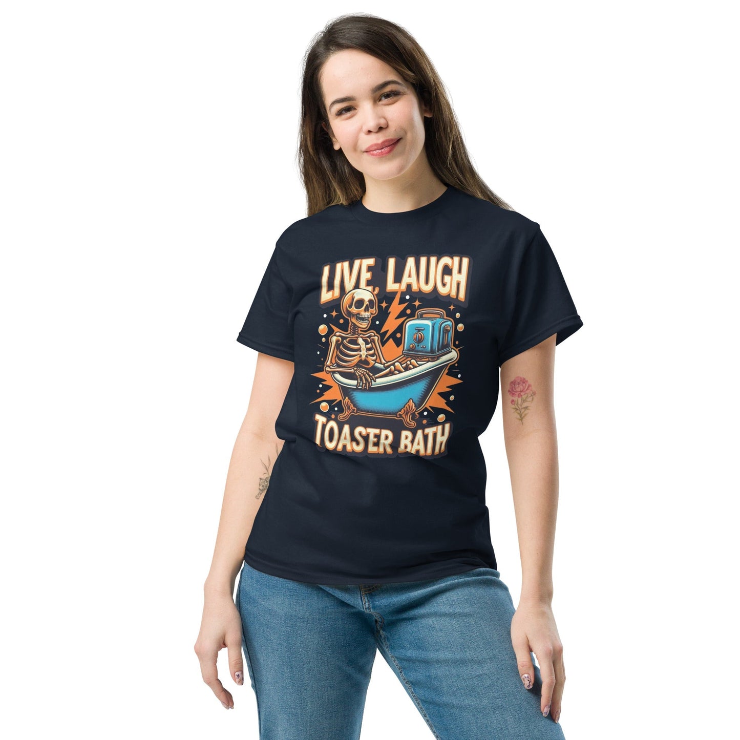 Live, Laugh, Toaster Bath | Funny Adult T-Shirt