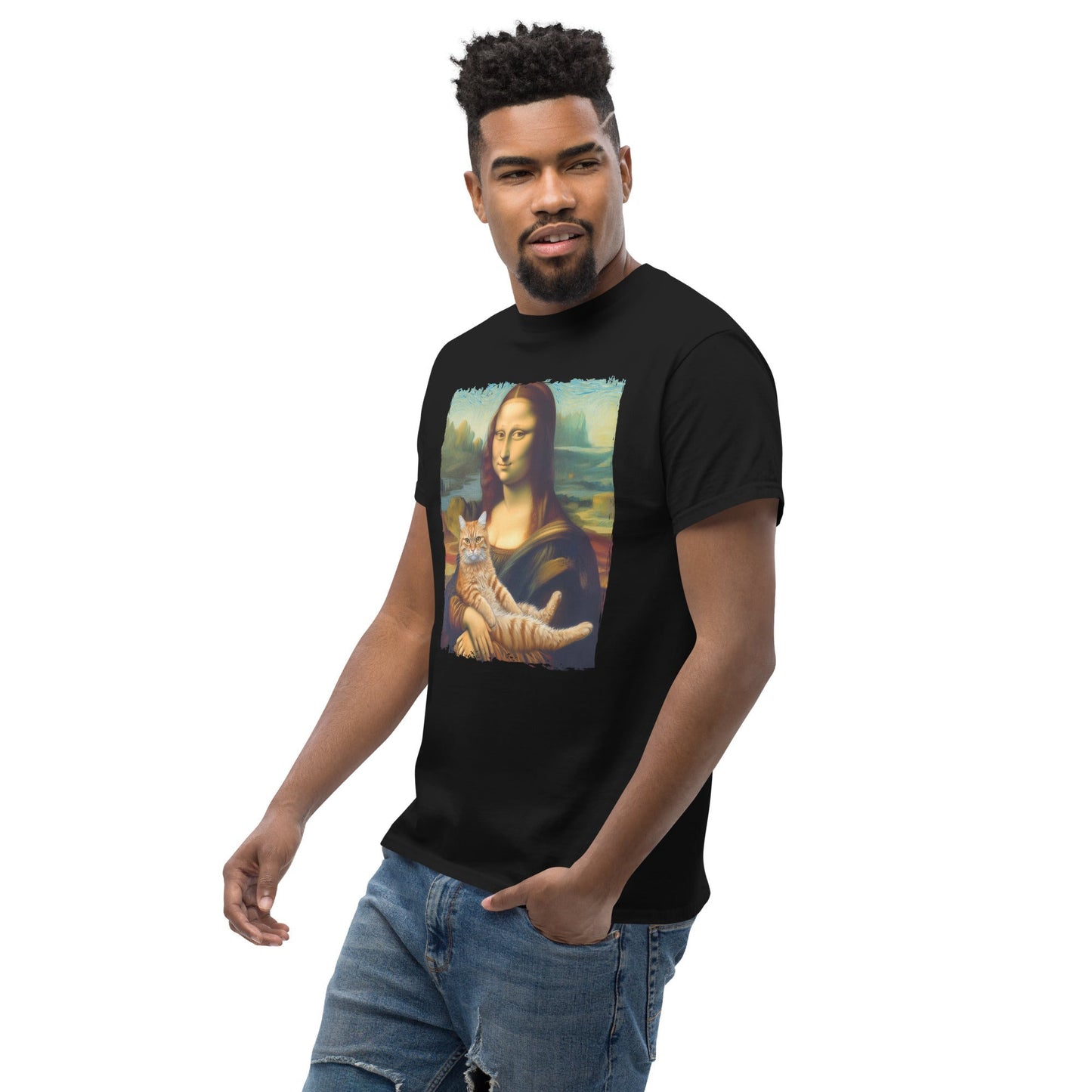 Mona Lisa Cat T‑Shirt – Funny Renaissance Art Parody Graphic Tee