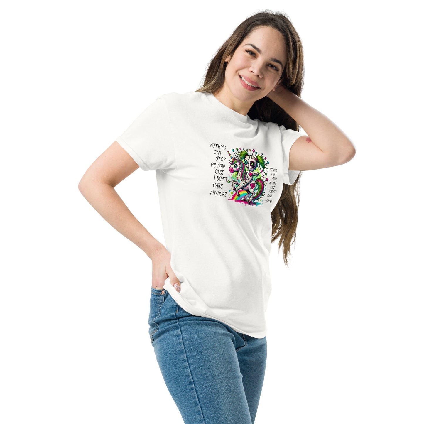 Voodoo Doll Graphic Tee – Inspirational “Nothing Can Stop Me†Statement Shirt