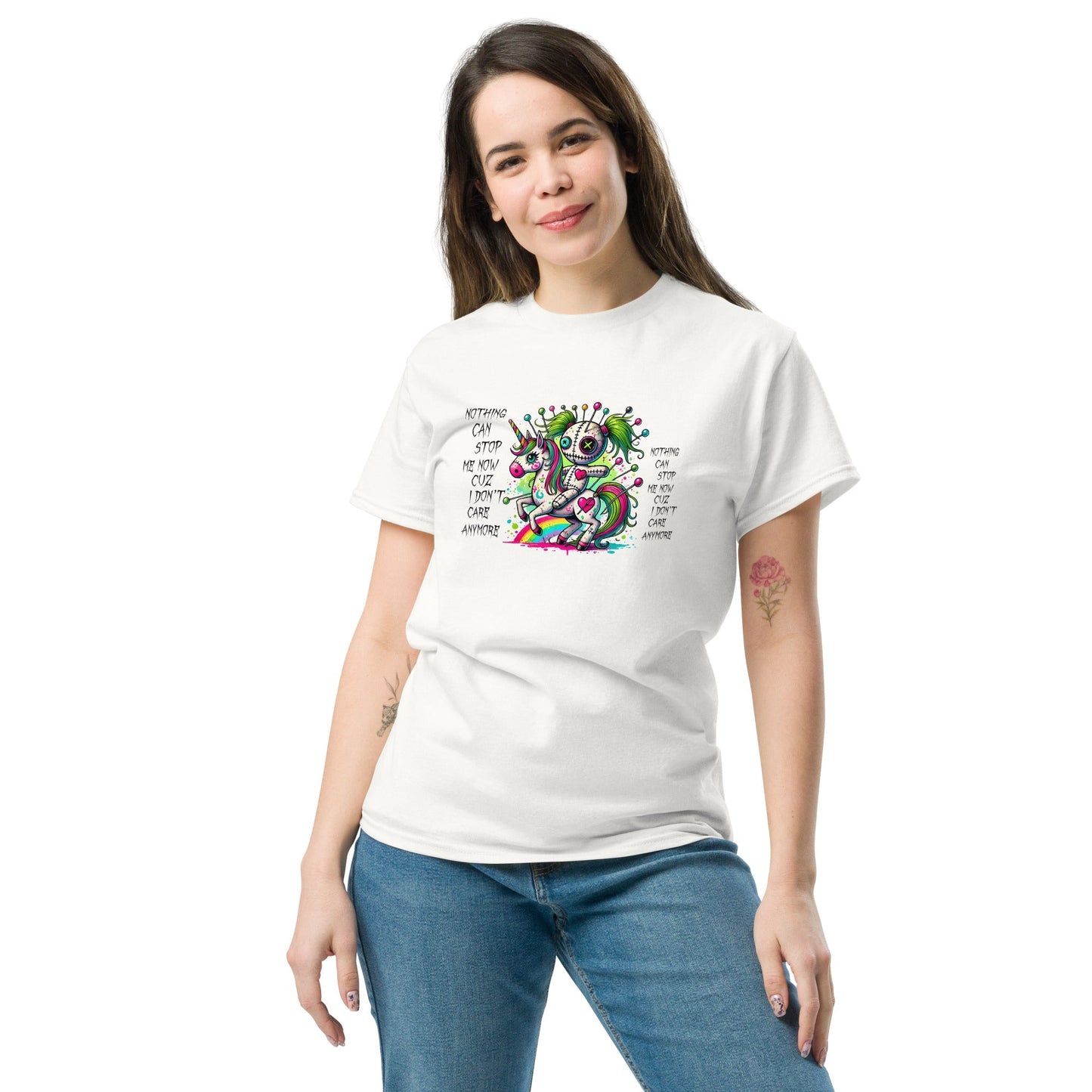 Voodoo Doll Graphic Tee – Inspirational “Nothing Can Stop Me†Statement Shirt