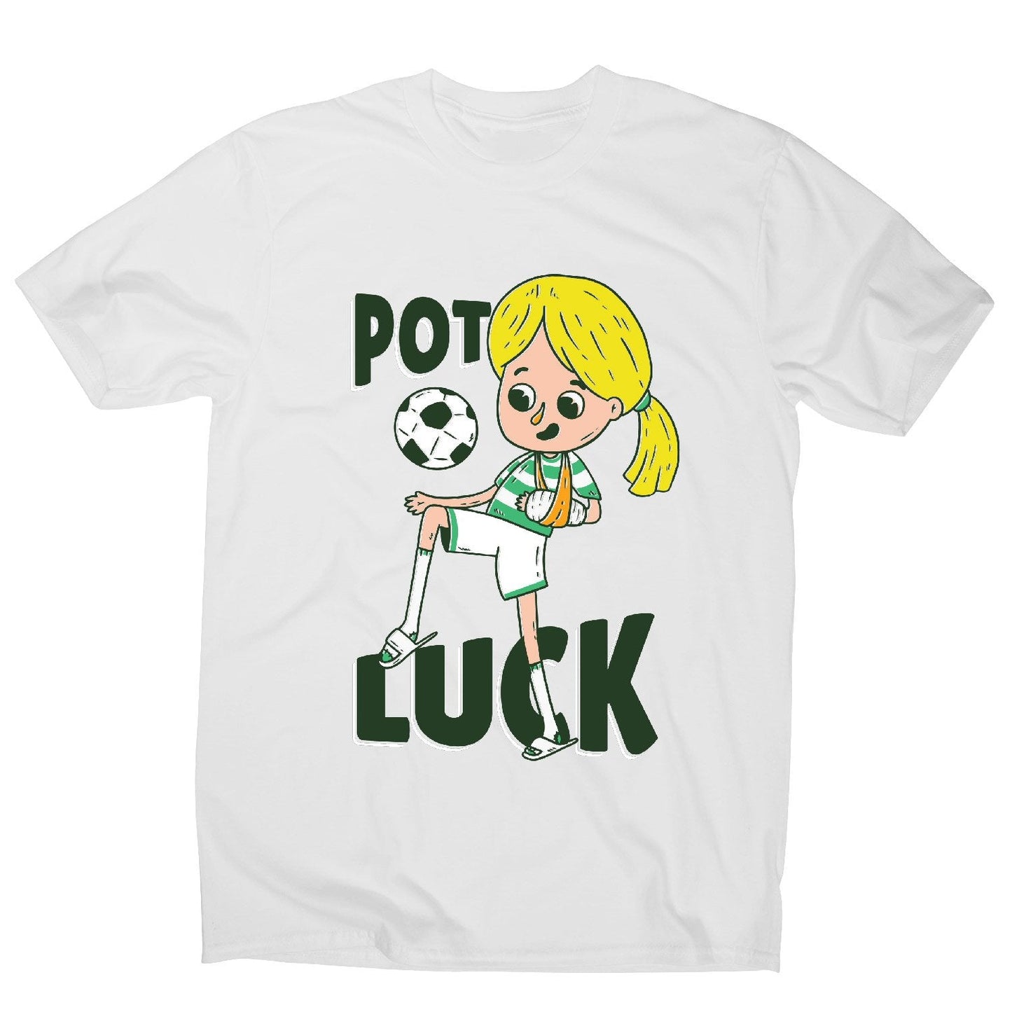Potluck soccer - men's funny premium t-shirt