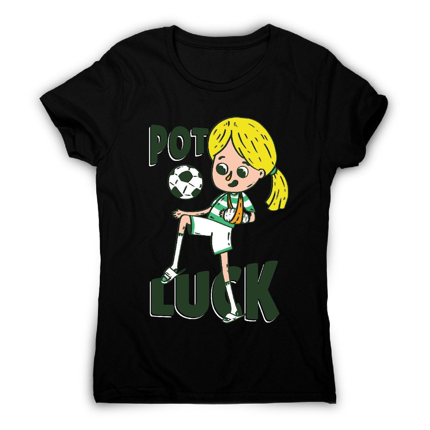 Potluck soccer - women's funny premium t-shirt