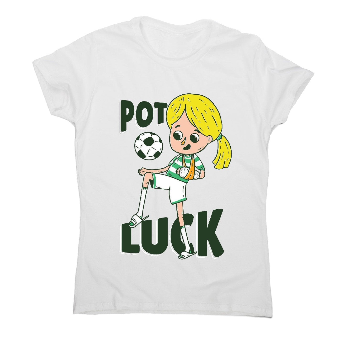 Potluck soccer - women's funny premium t-shirt