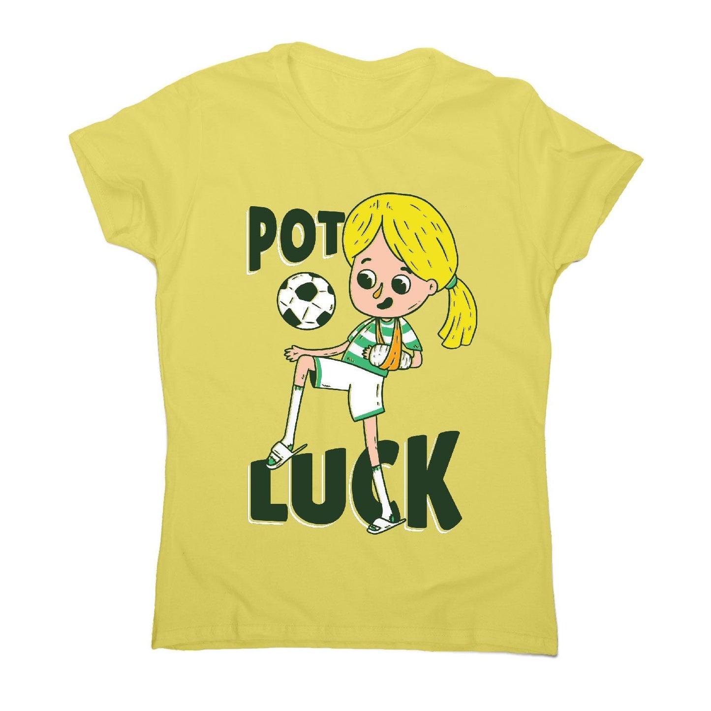 Potluck soccer - women's funny premium t-shirt