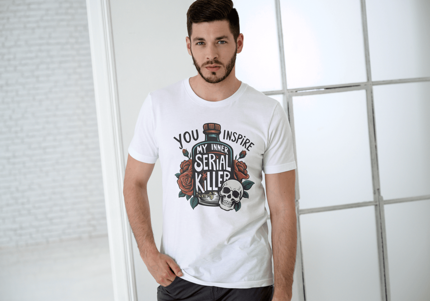Serial Killer Horror T-Shirt – Dark Crime Graphic Cotton Tee