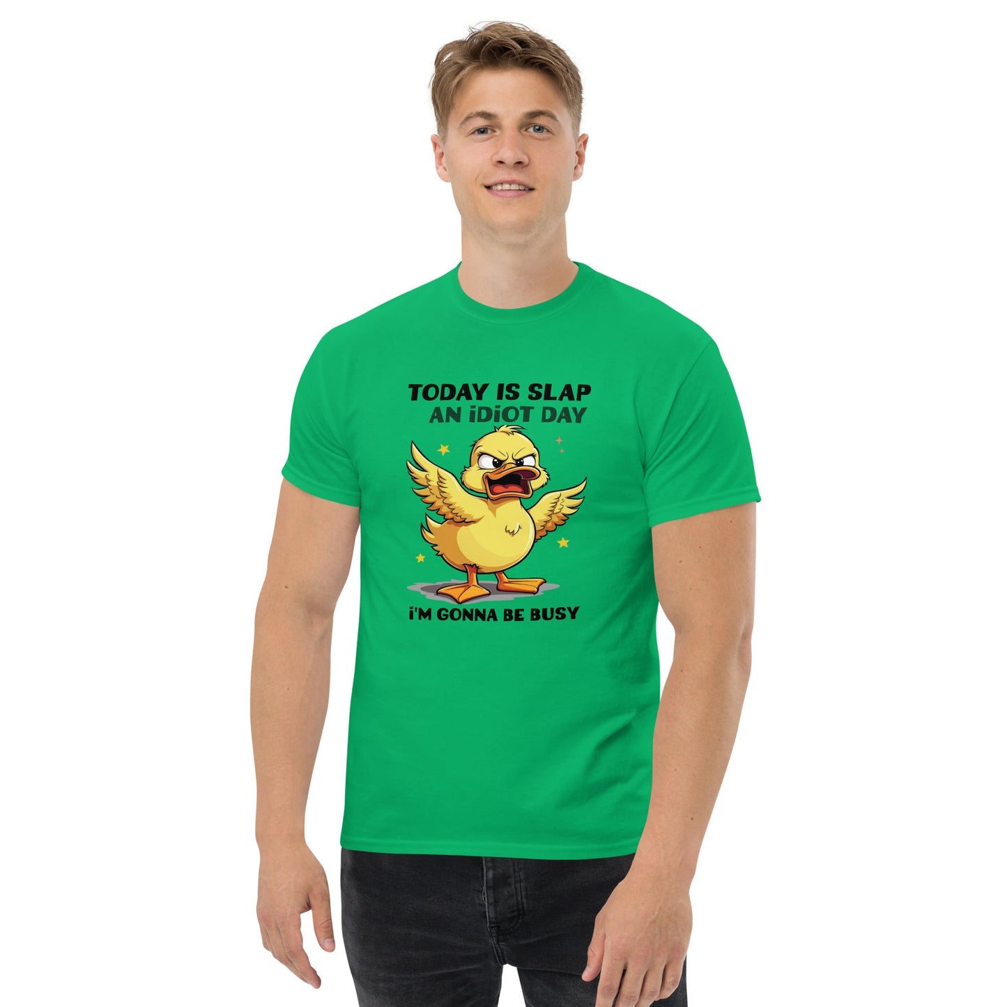 Slap An Idiot Day Duck T-Shirt – Funny Quirky Animal Graphic Tee
